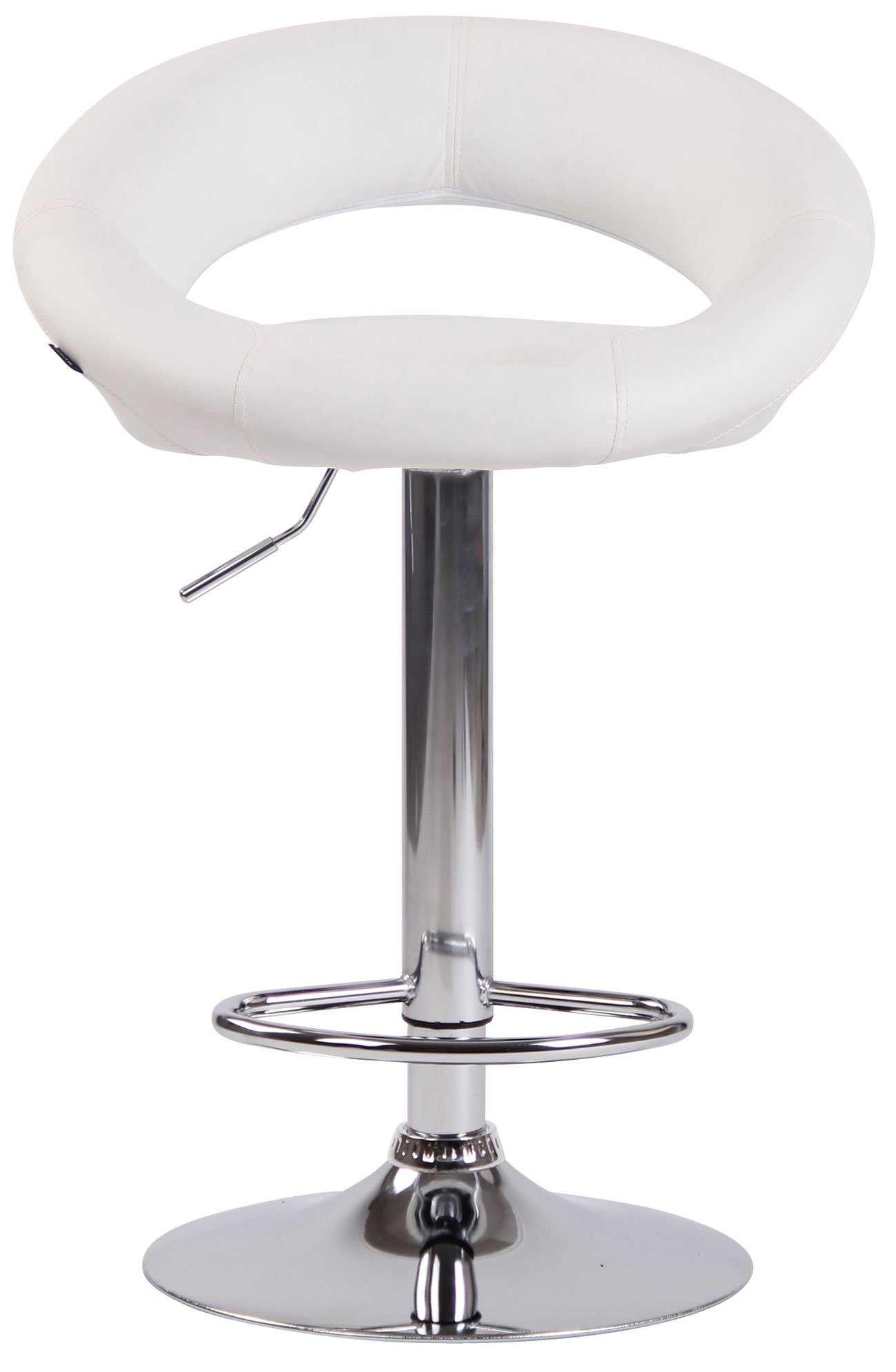Barhocker Olinda Kunstleder chrom, weiß