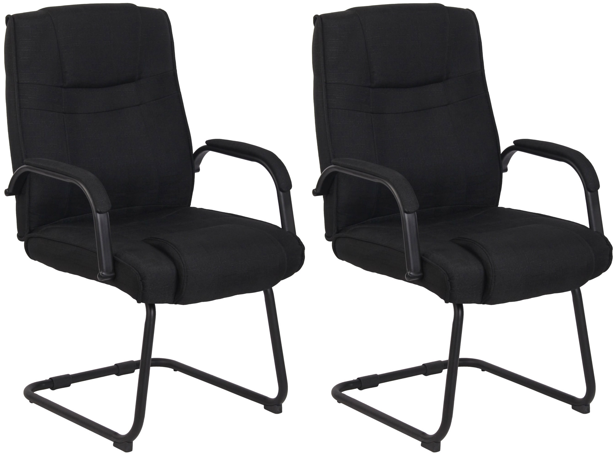 2er Set Stühle Attila Stoff, schwarz/schwarz