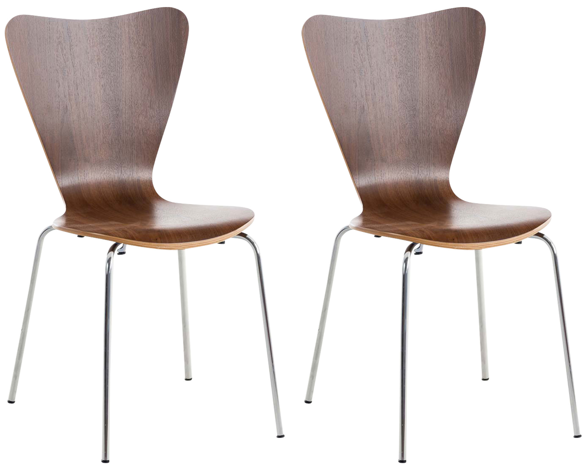 2er Set Besucherstuhl Calisto, walnuss