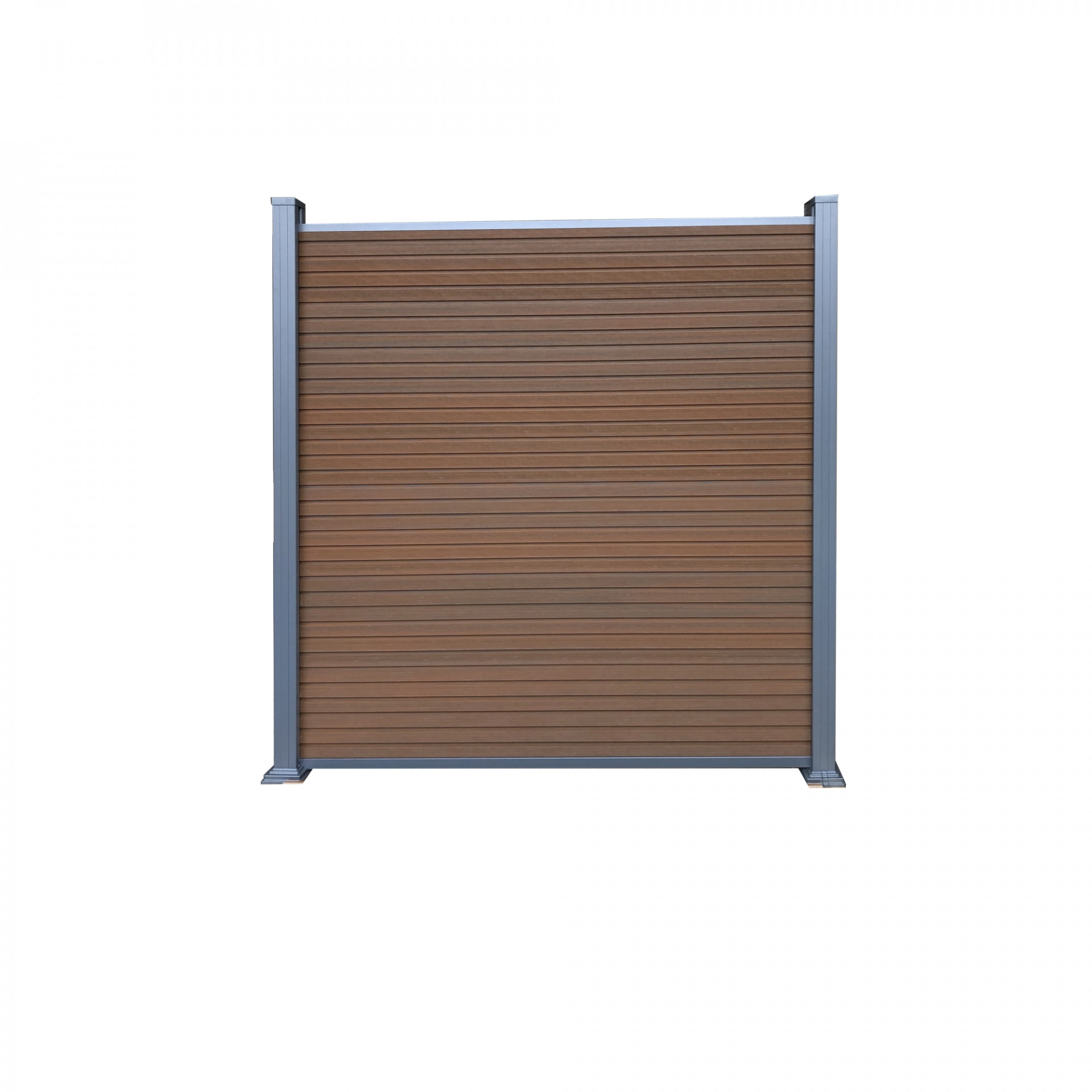 WAREN-Serie, WPC-Steckzaun-Set, ca. 175 x 180 cm, TEAK, Abschlussleiste und Clips separat in silber oder anthrazit