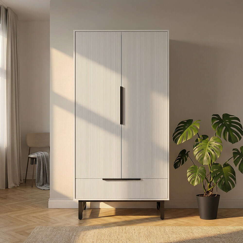 Kleiderschrank NYLA Weiß - 100 x 200 cm