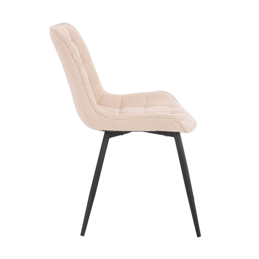 Polsterstuhl Esszimmer Cord IKALO – 6er Set Creme