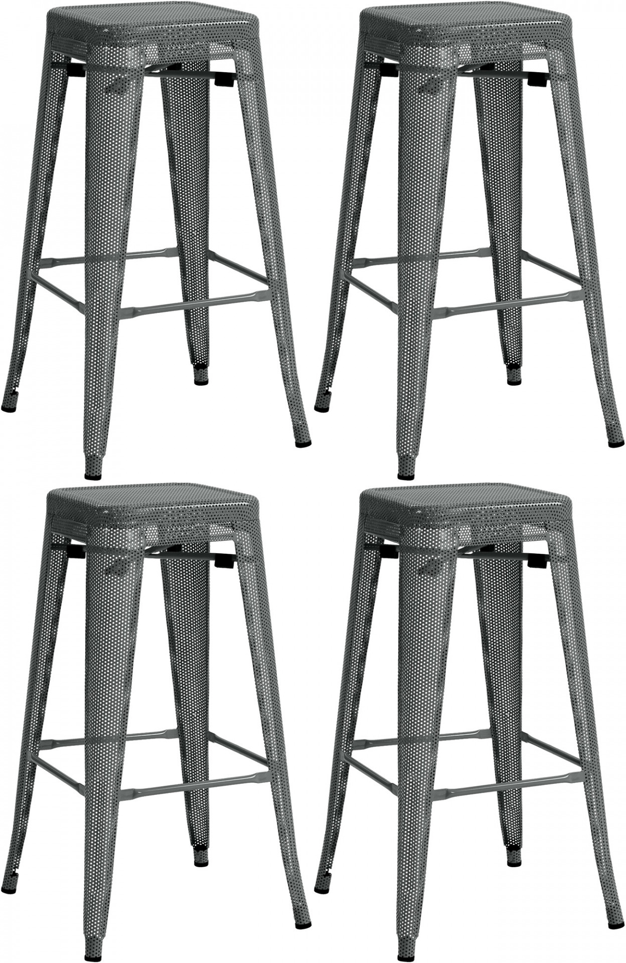 4er Set Barhocker Fletcher, grau