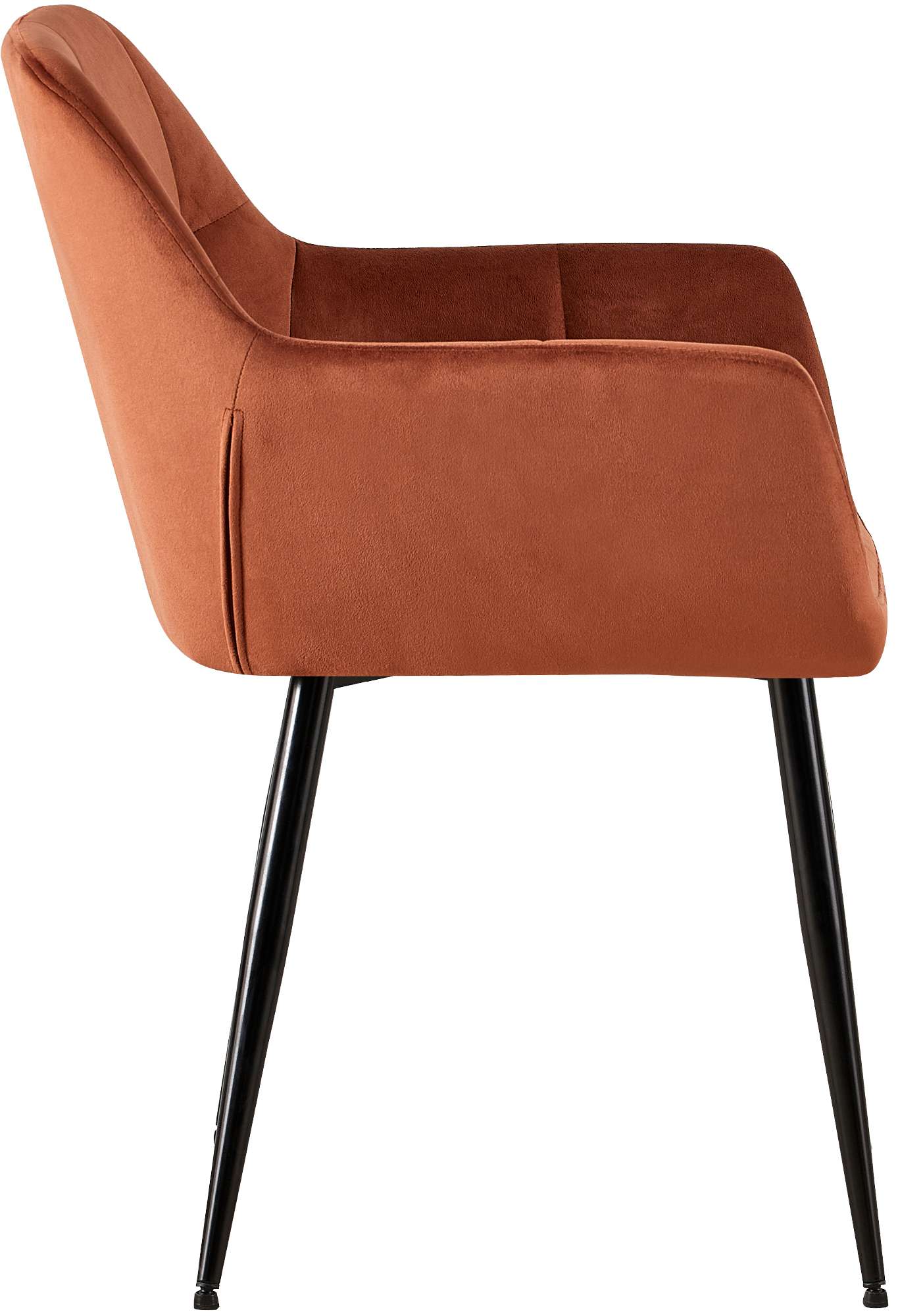 2er Set Esszimmerstuhl Emia Samt, braun