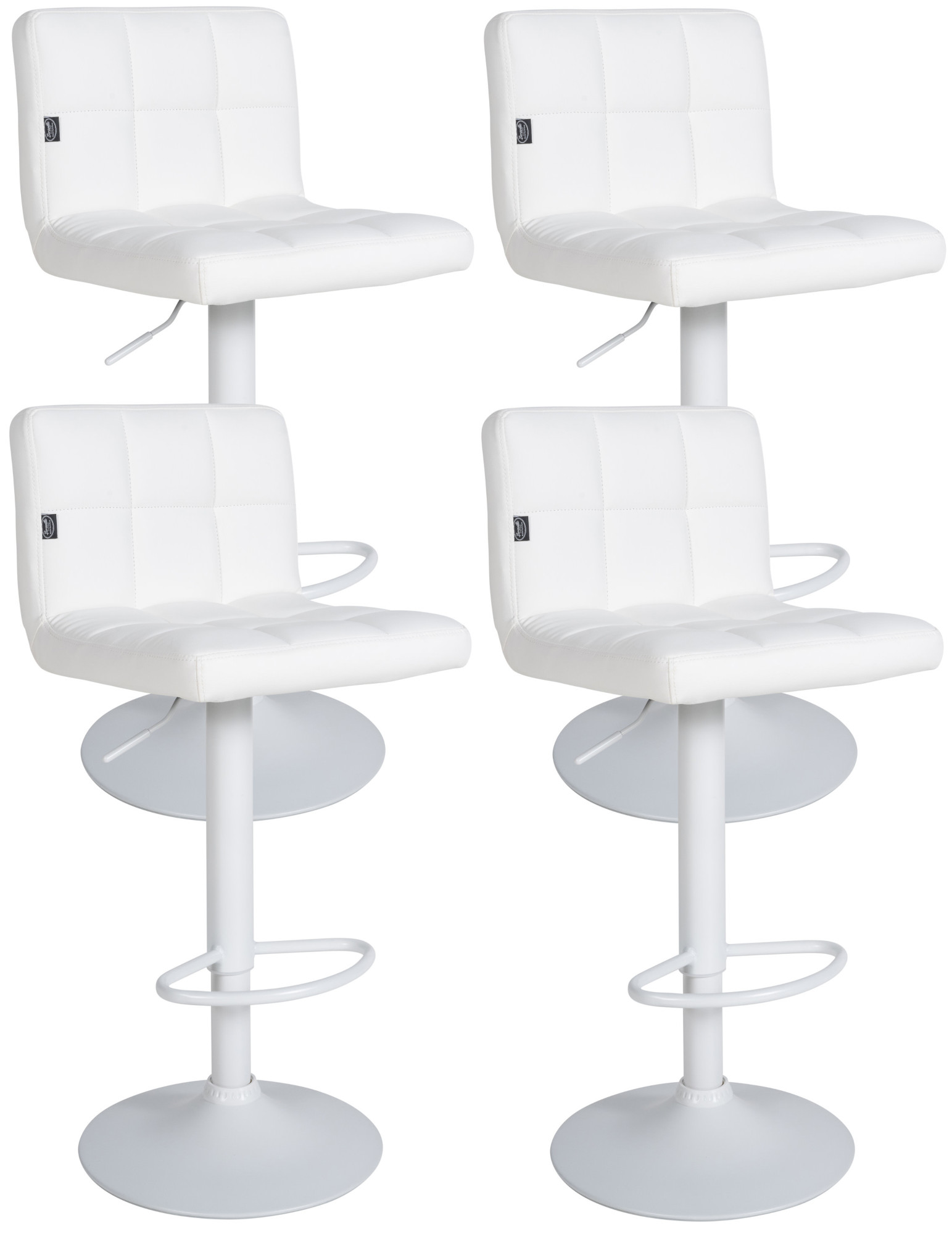 4er Set Barhocker Feni Kunstleder weiß, weiß