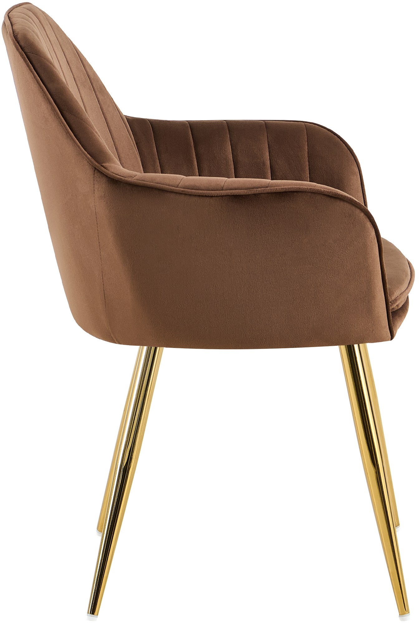 Esszimmerstuhl Cheryl Samt gold, braun