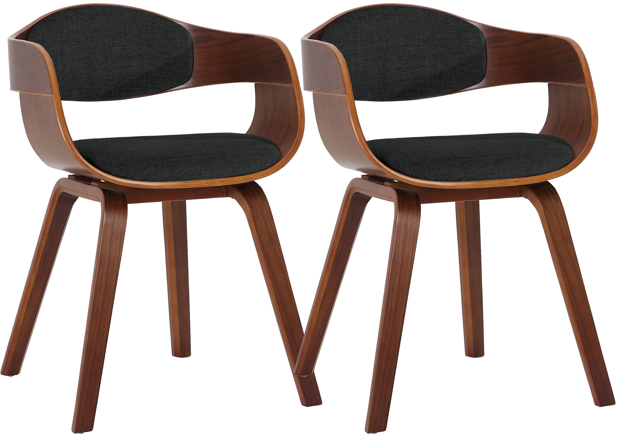 2er Set Stühle Kingston Stoff, walnuss/schwarz
