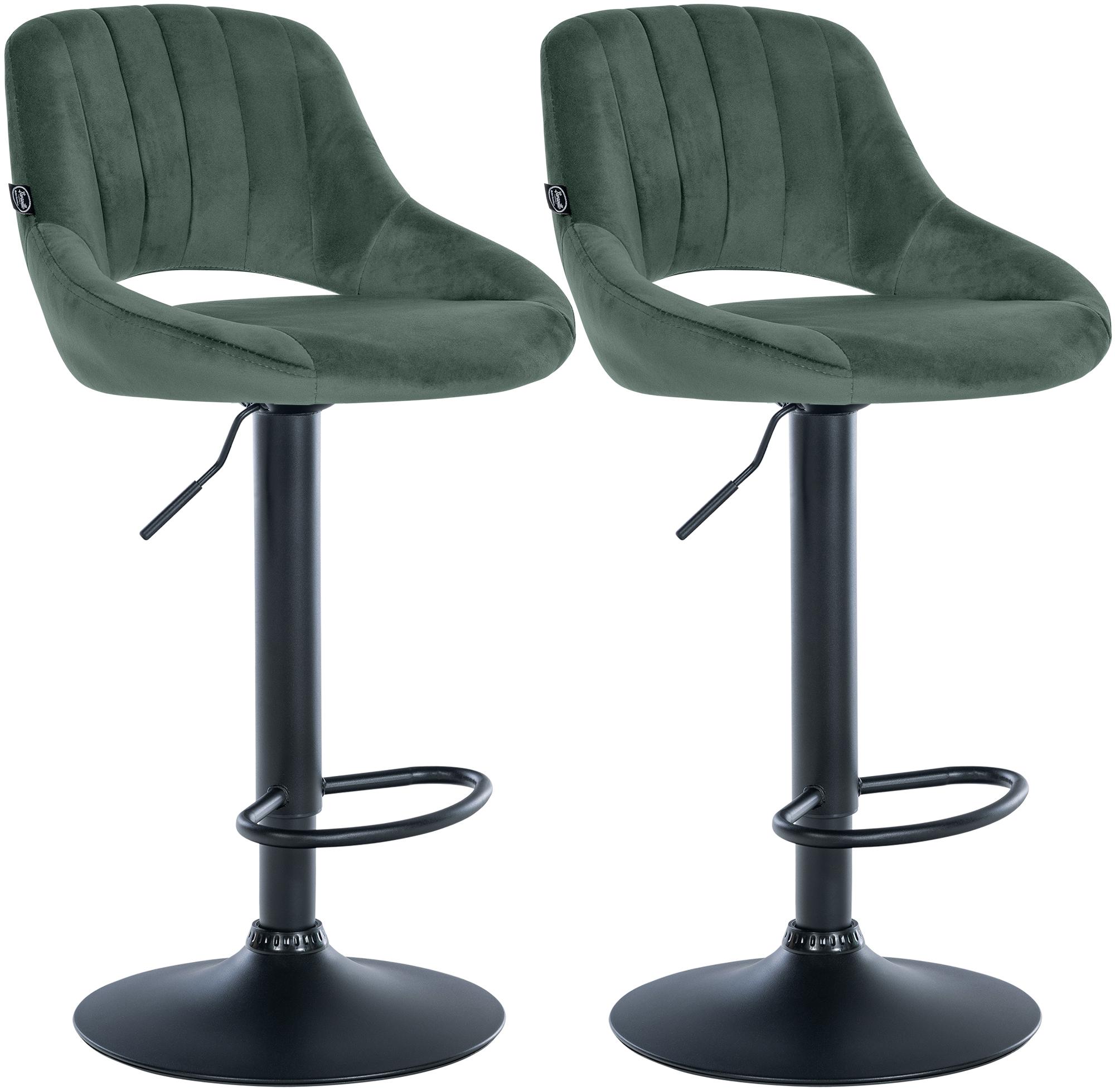 2er Set Barhocker Milet Samt B, grün
