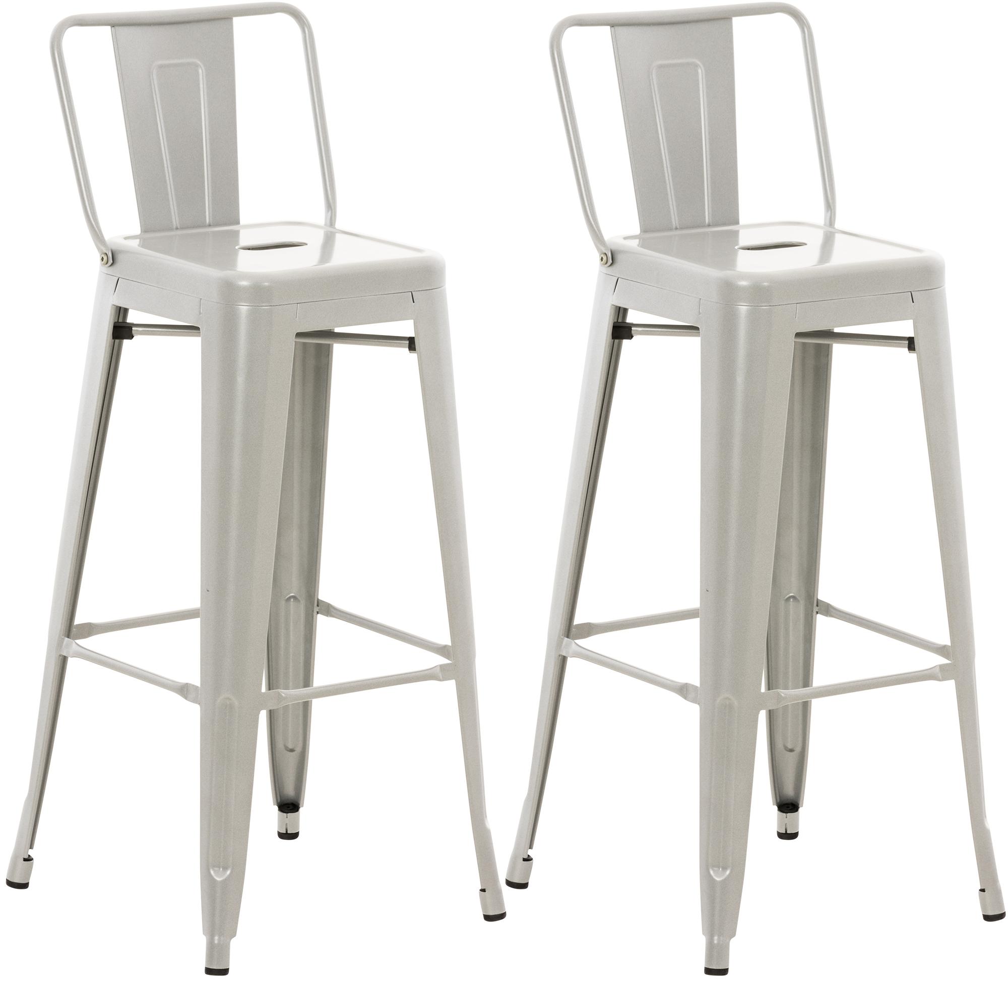 2er Set Barhocker Mason, silber