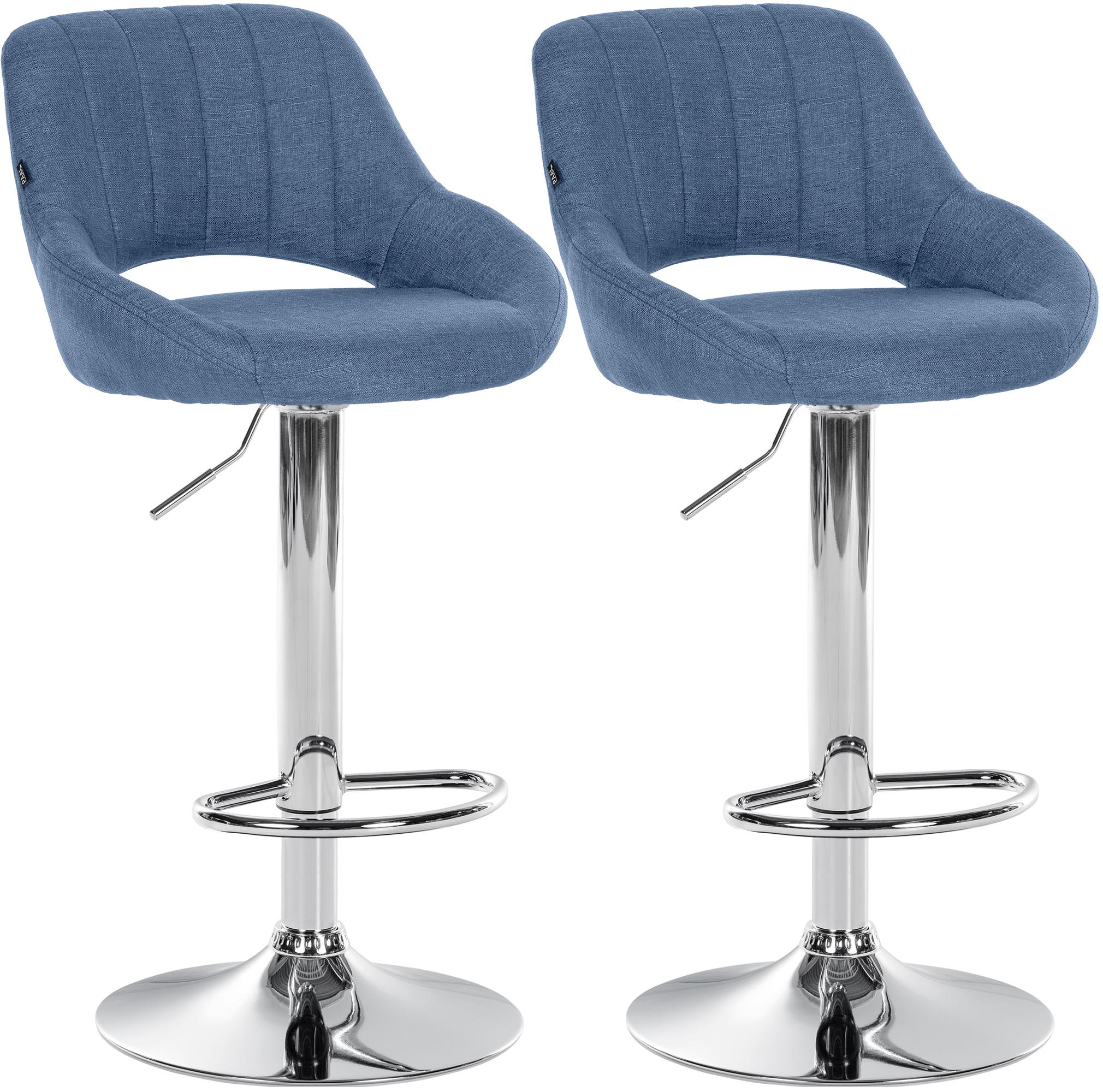 2er Set Barhocker Milet Stoff C, blau
