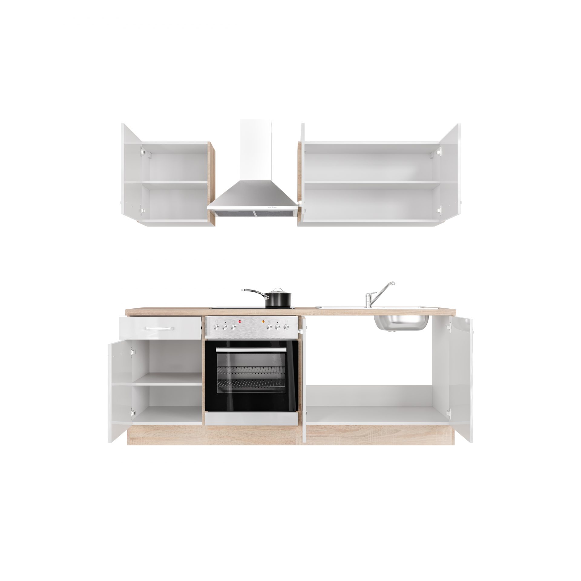 Küchenzeile Valero 210 cm mit E-Geräten