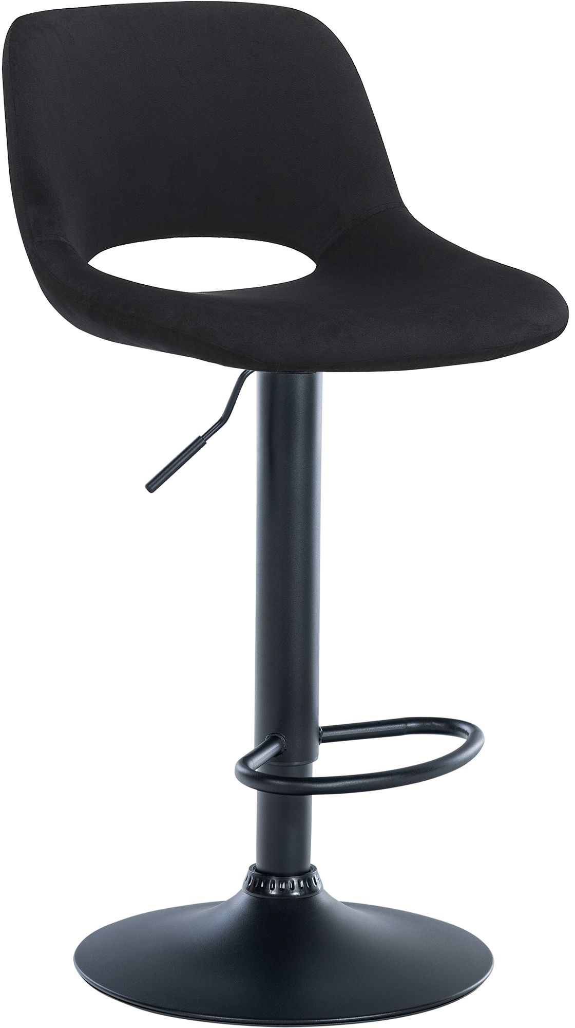 Barhocker Camden Samt schwarz, schwarz