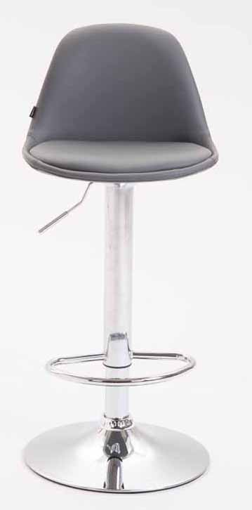 2er Set Barhocker Kiel Vollgepolstert Kunstleder chrom, grau