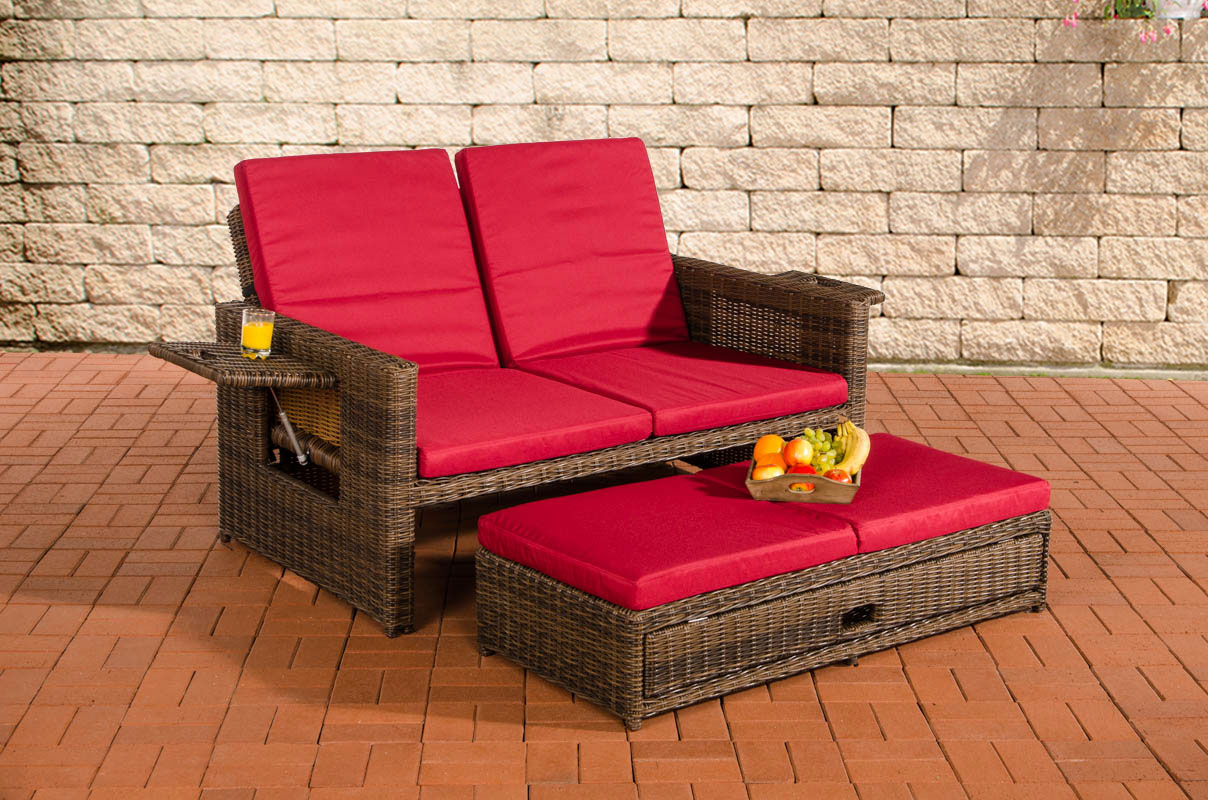 Sofa Ancona Rubinrot 5mm, braun-meliert