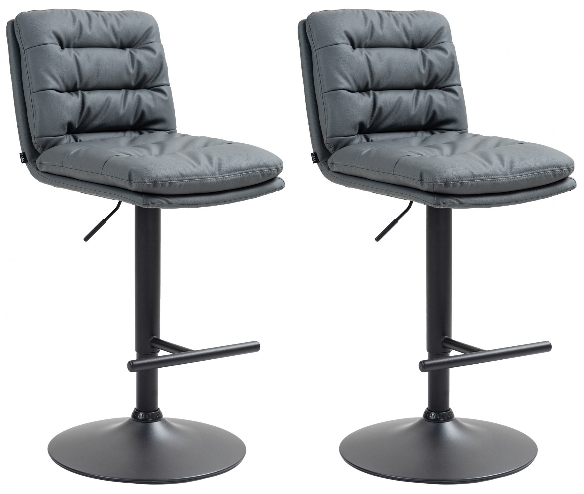 2er Set Barhocker Damar Kunstleder schwarz, grau