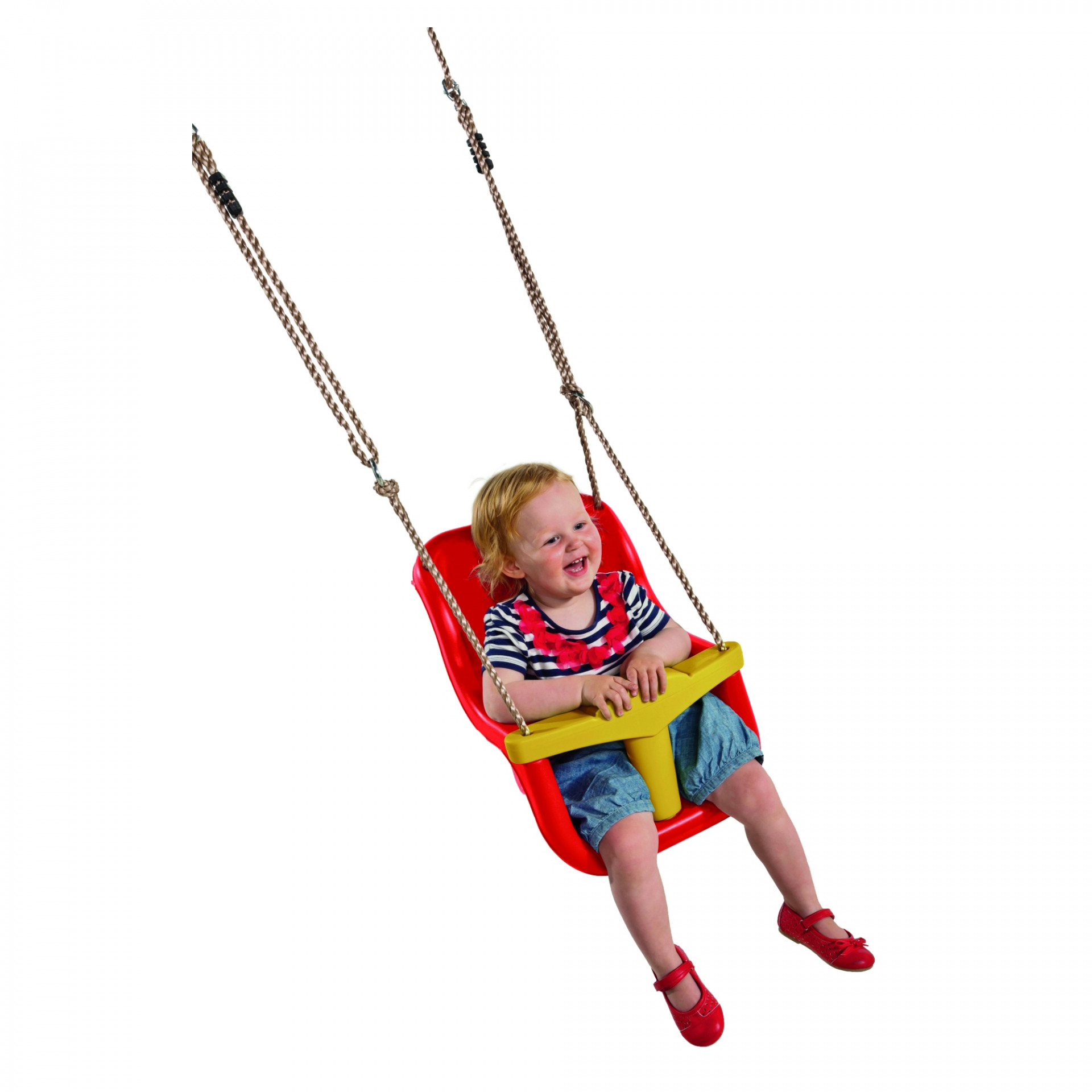 527083 Babyschaukel GIANT Kunststoff rot, PP-Seil und Gurt, für Höhen von 195 - 240 cm