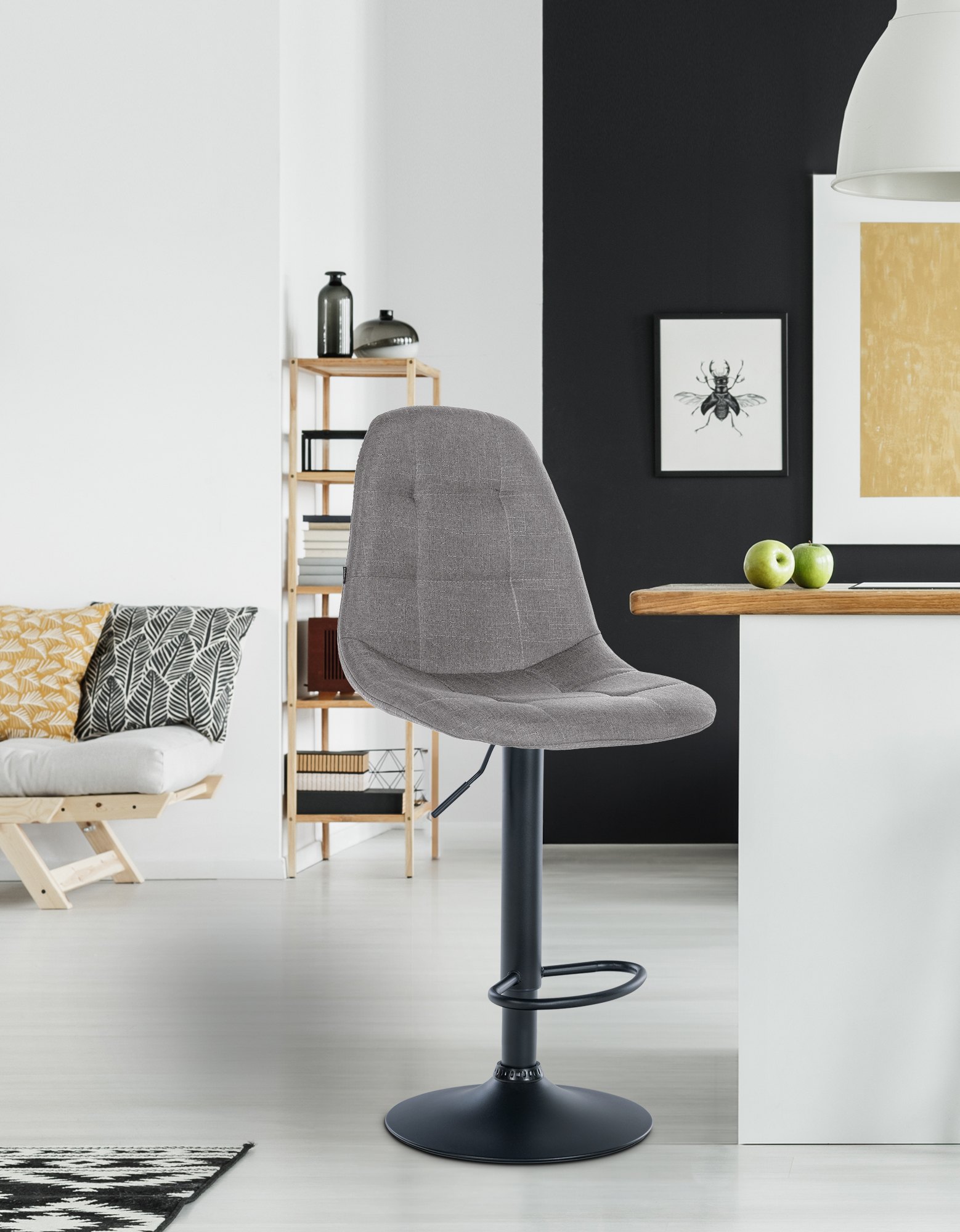 Barhocker Elmore Stoff B, grau