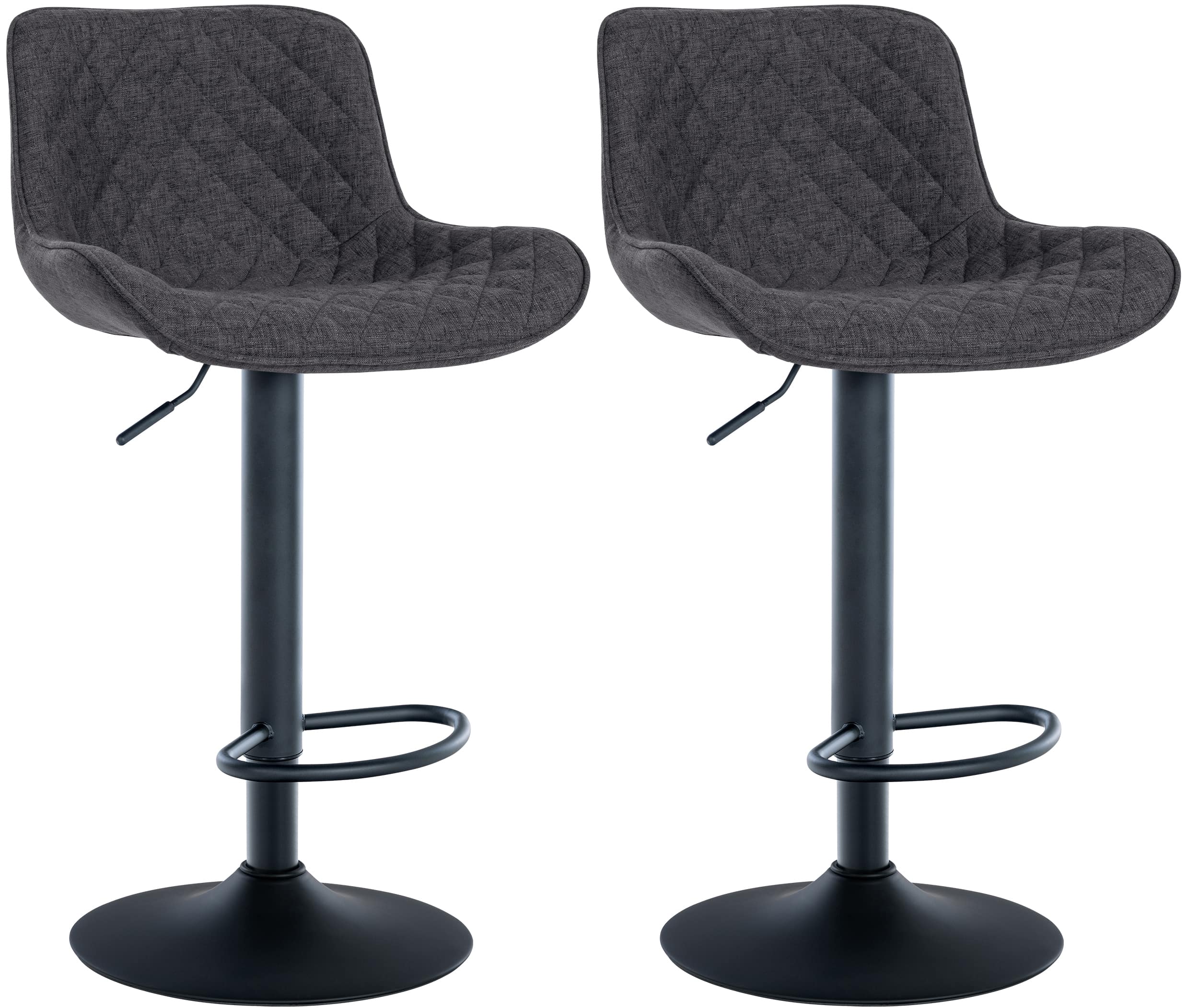 2er Set Barhocker Minosa Stoff, schwarz