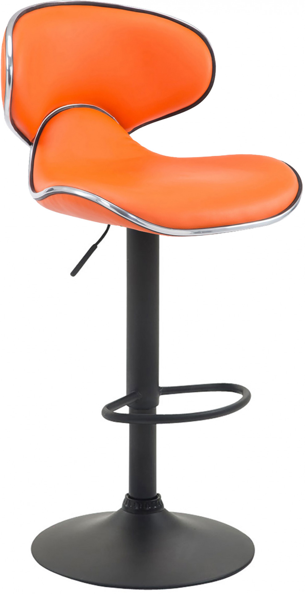 2er Set Barhocker Las Vegas V2 Kunstleder schwarz, orange