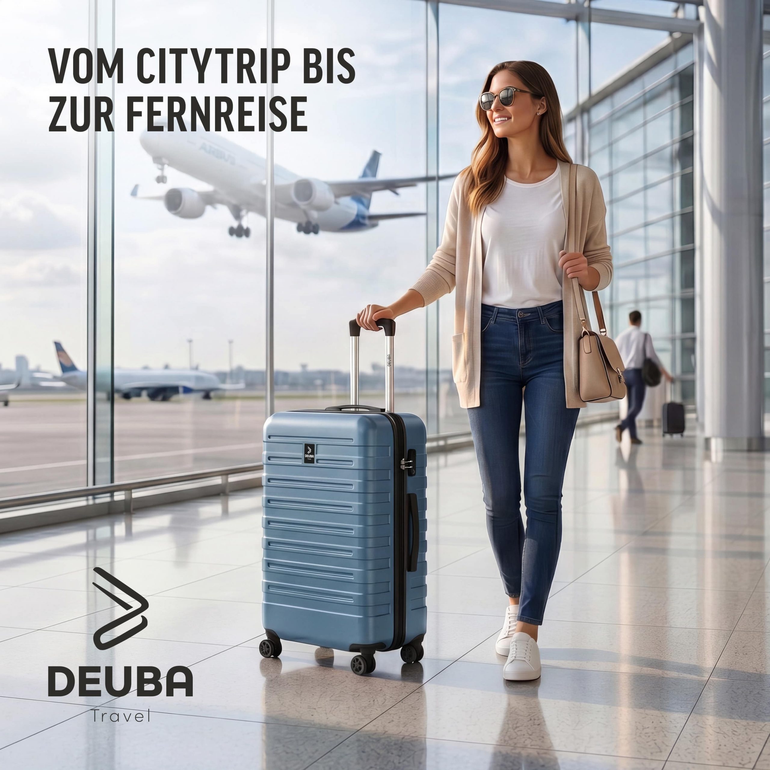 Hartschalenkoffer New York Set 3-tlg Pastellblau Rollen 360º ABS