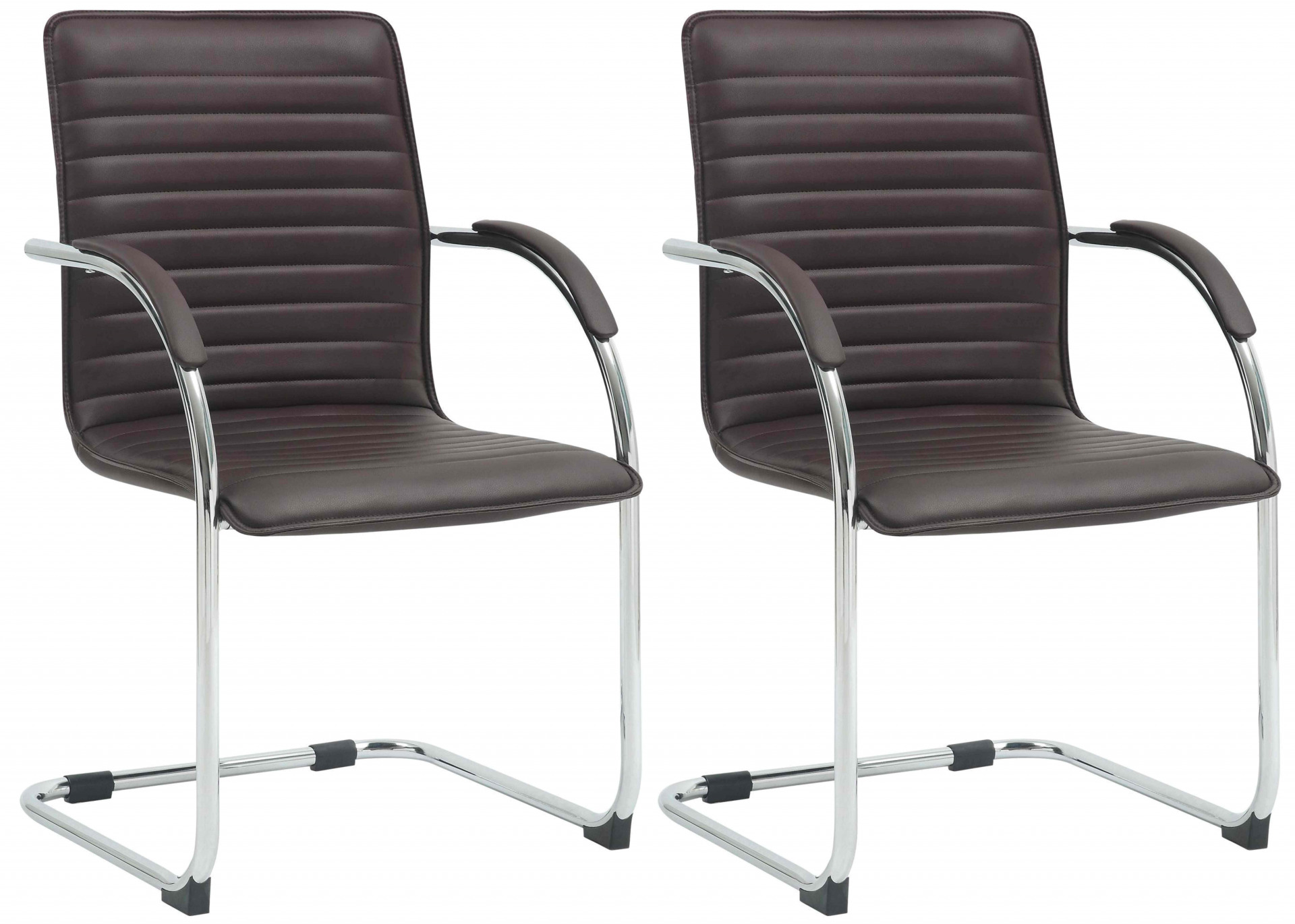2er Set Besucherstühle Tira Kunstleder, braun