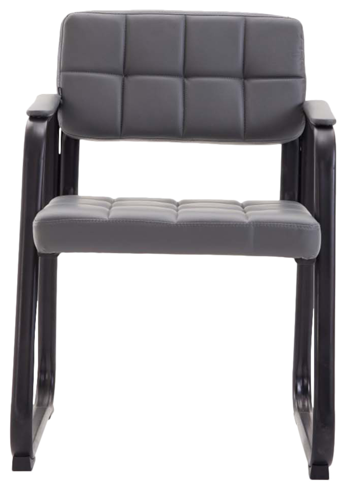 2er Set Besucherstühle Canada B Kunstleder, grau