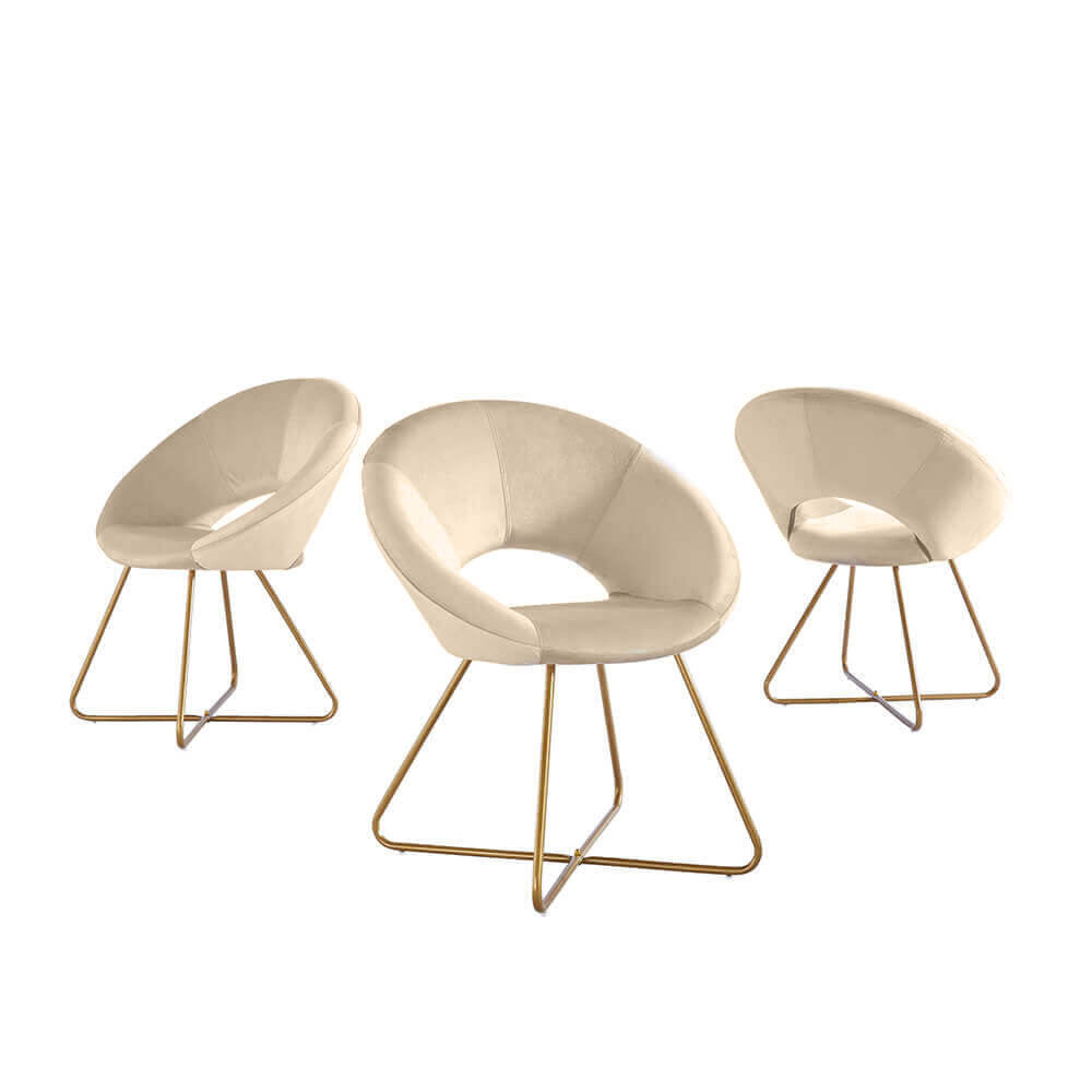 Samtstuhl SELESA - Beige
