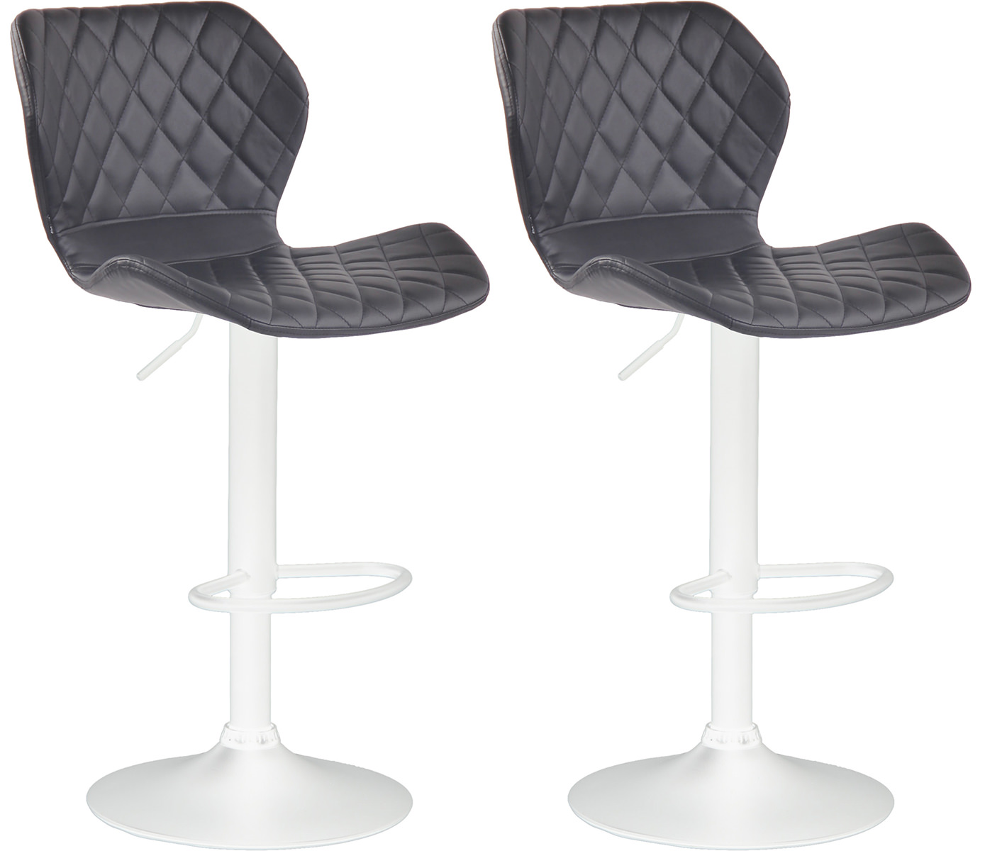 2er Set Barhocker Cork Kunstleder weiß, schwarz