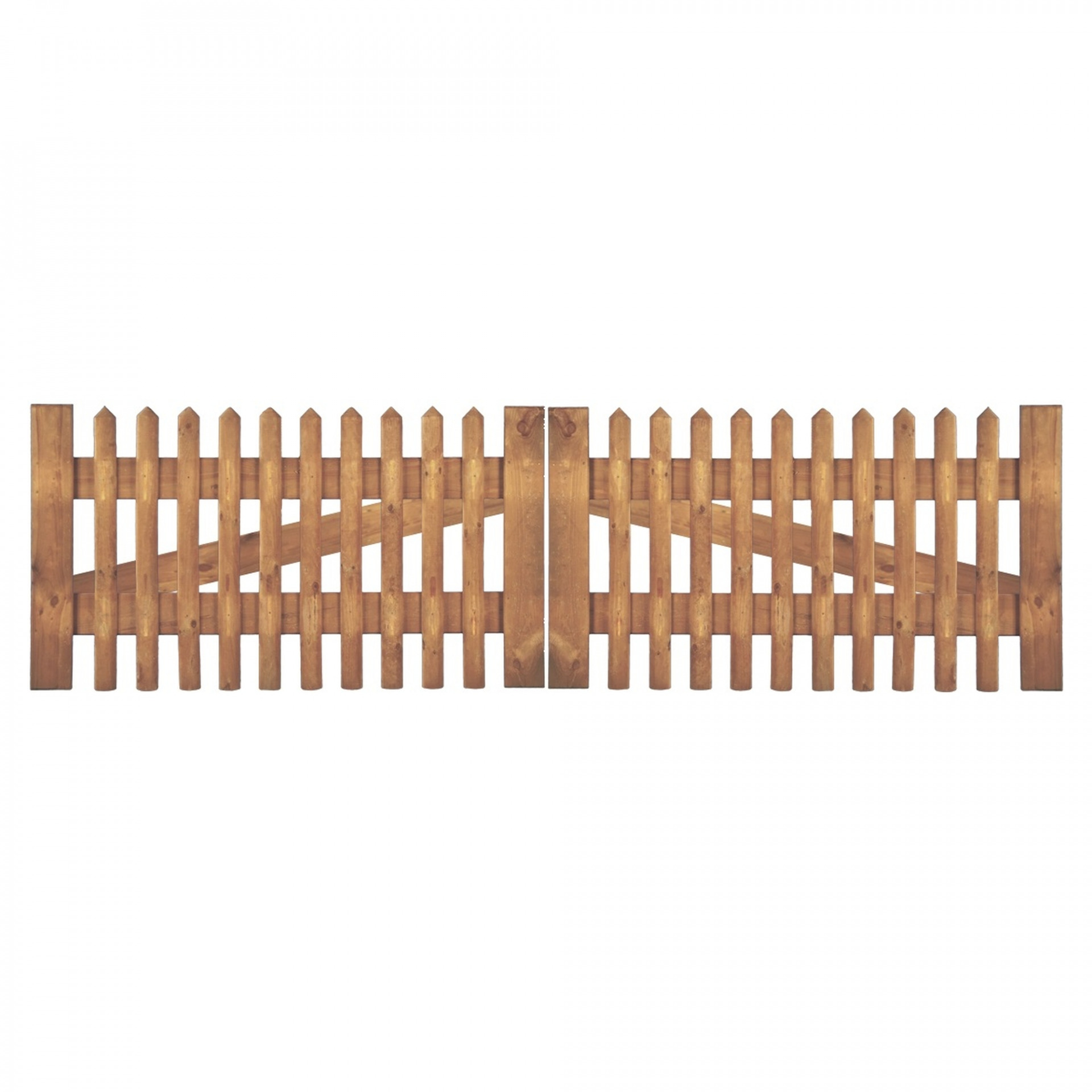 Senkrechtzaun Doppeltor 300 x 80 cm, Latten 55 mm, kdi braun, ohne Beschlag, ohne Pfosten