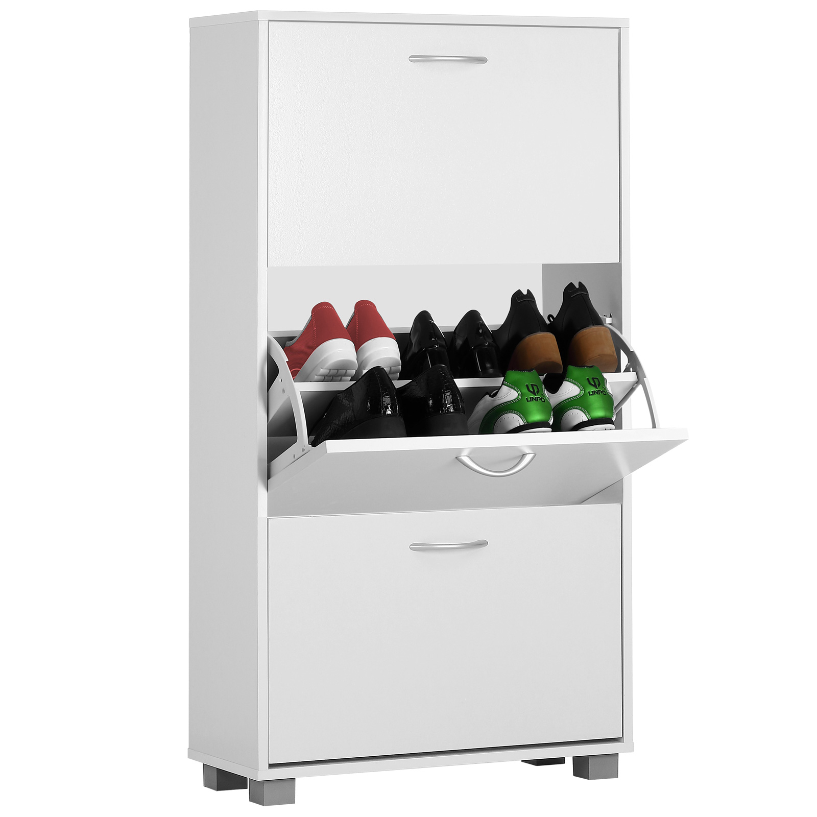 Schuhschrank mit 3 Klappen Weiß