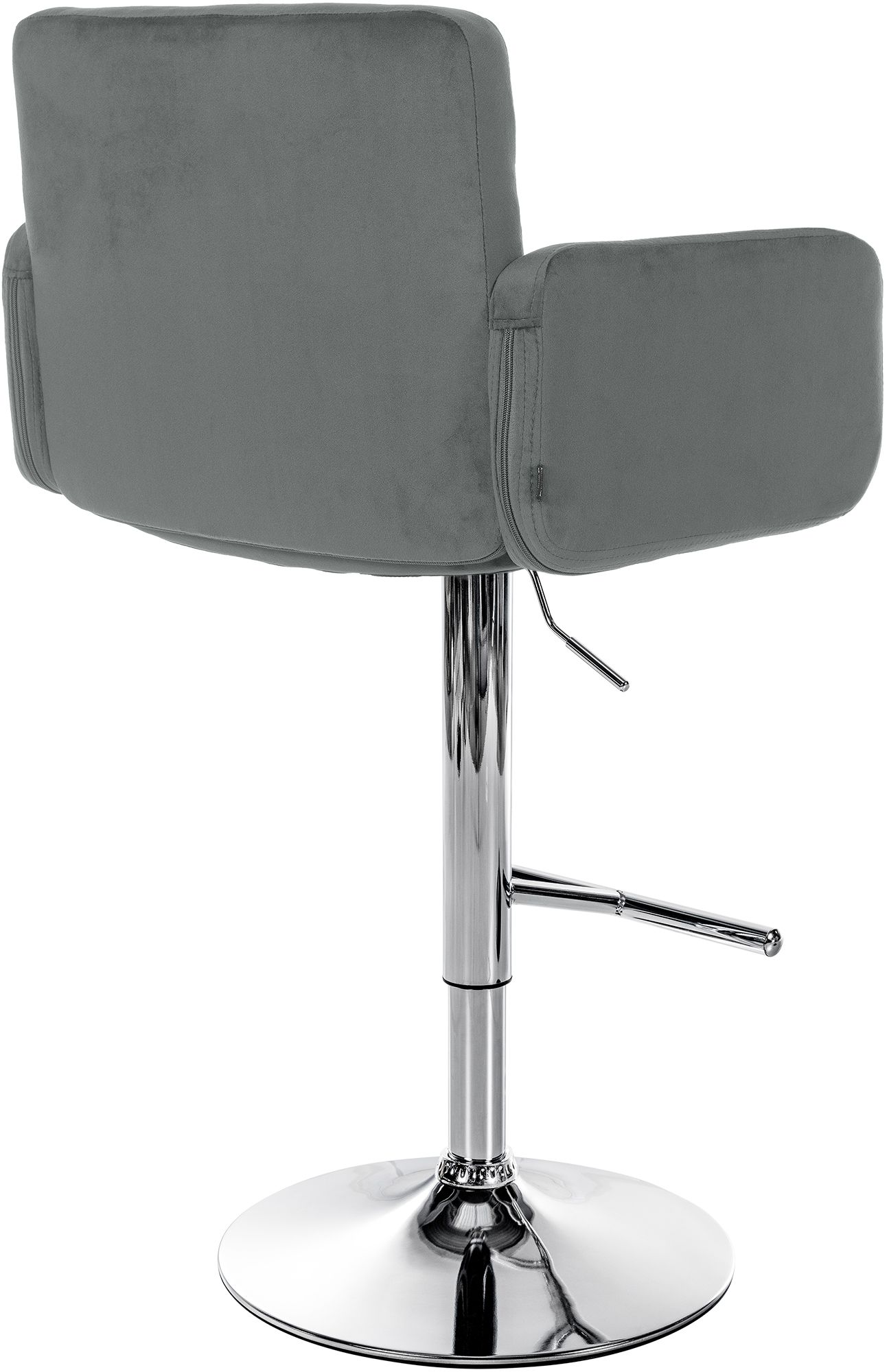 Barhocker Los Angeles Samt chrom, grau