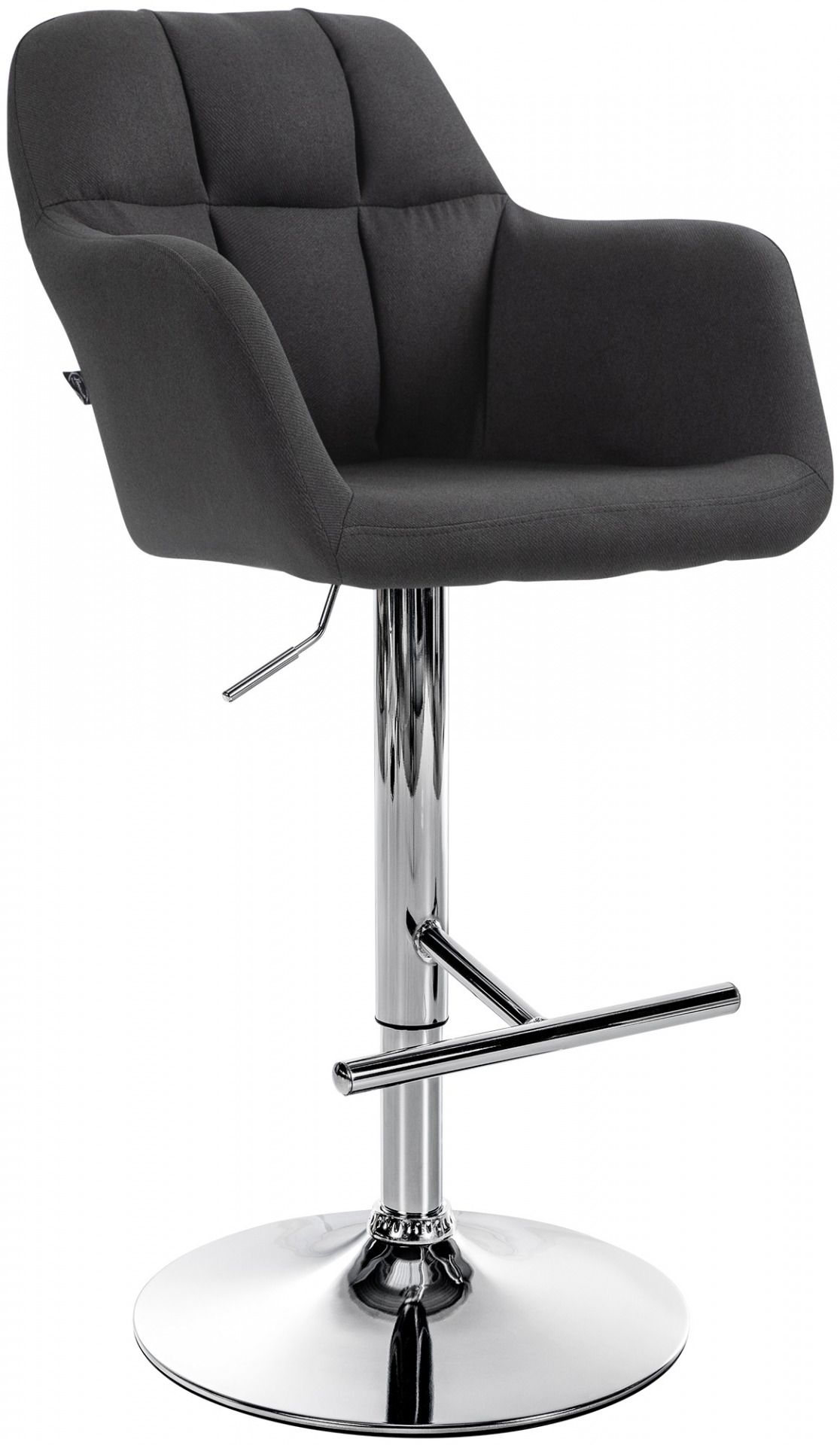 Barhocker Natoma Stoff chrom, schwarz