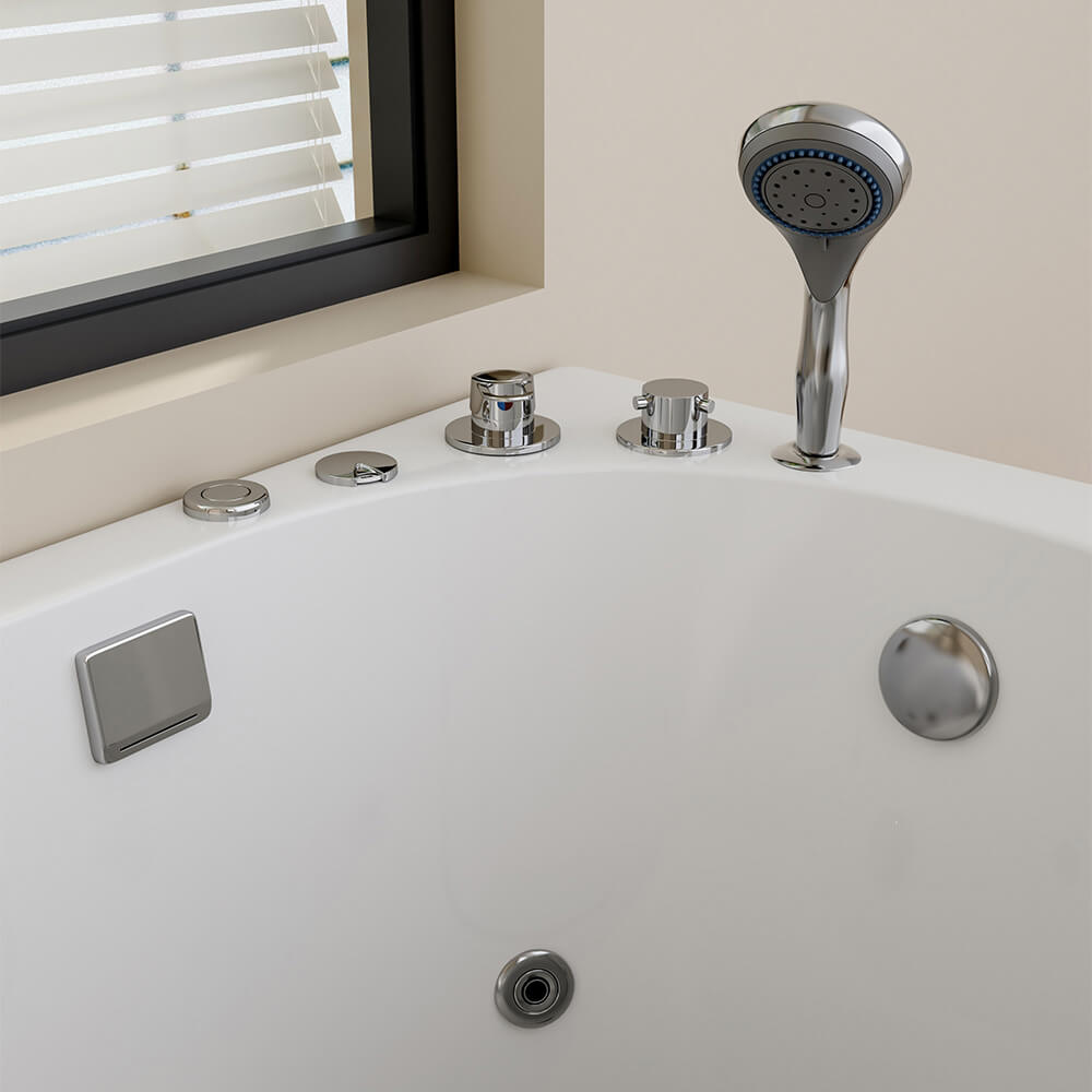 Seniorenbadewanne liegend mit Whirlpoolfunktion VITAL M - 153 x 76 cm Rechts