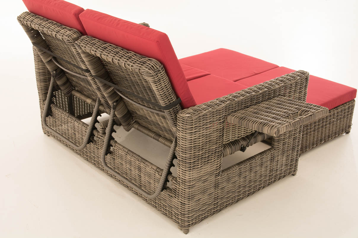 Sofa Ancona Rubinrot 5mm, grau-meliert