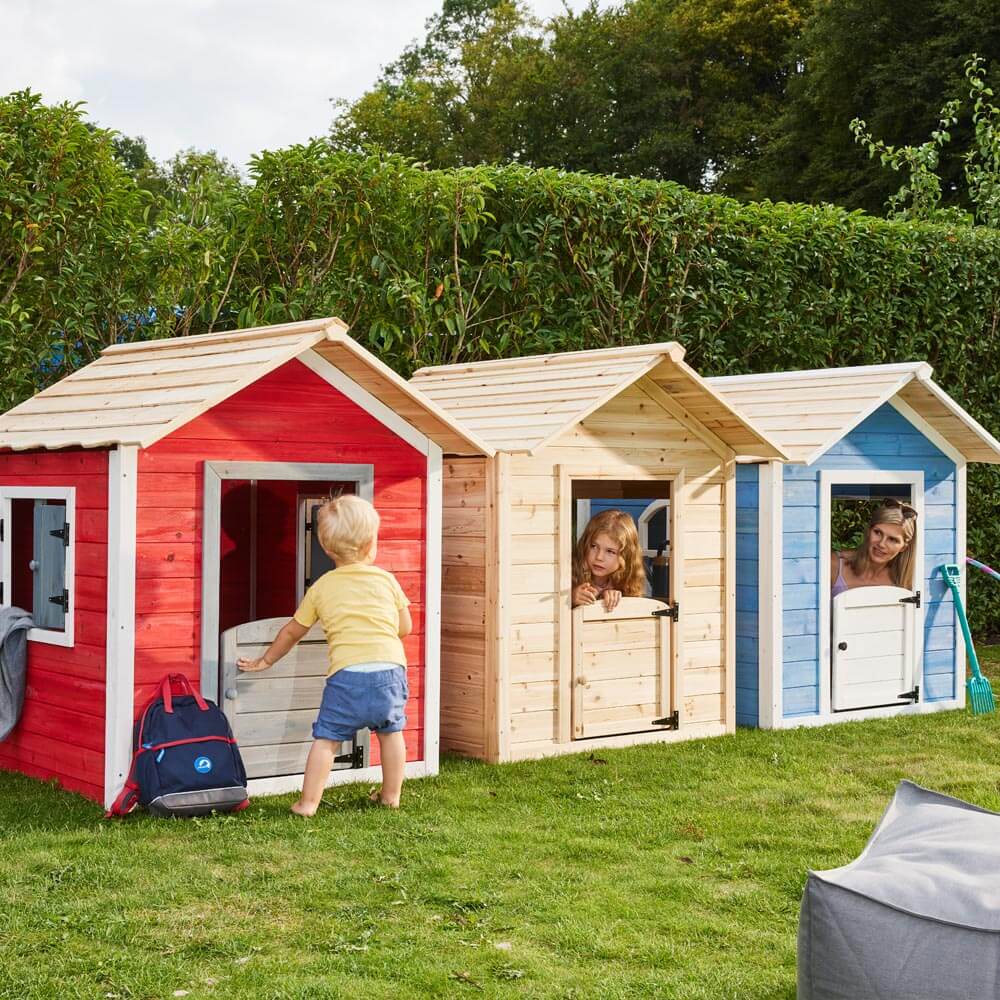 Spielhaus DER GROSSE PALAST - 106 x 111 cm Blau mit Bank