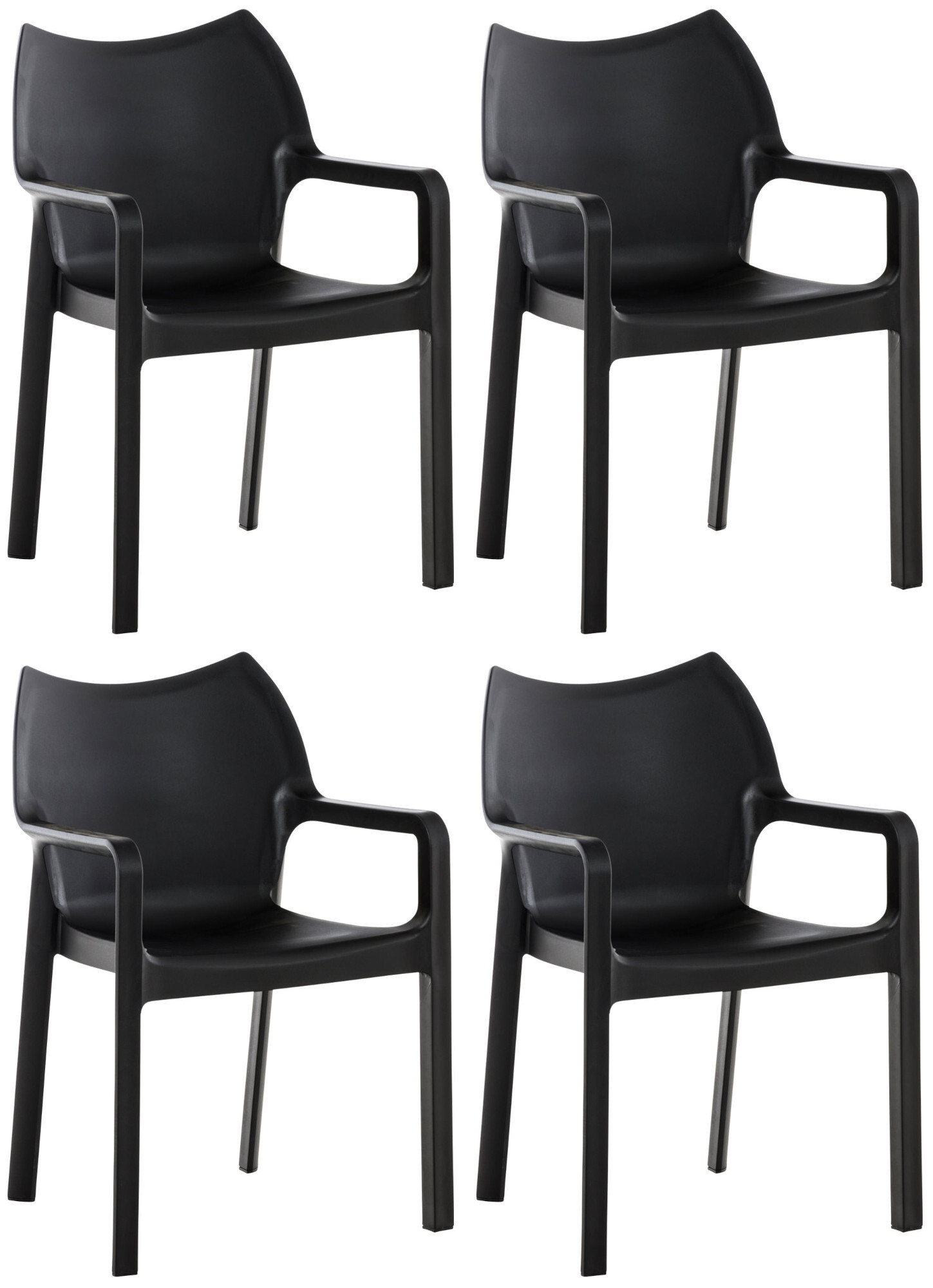 4er Set Stuhl Diva, schwarz