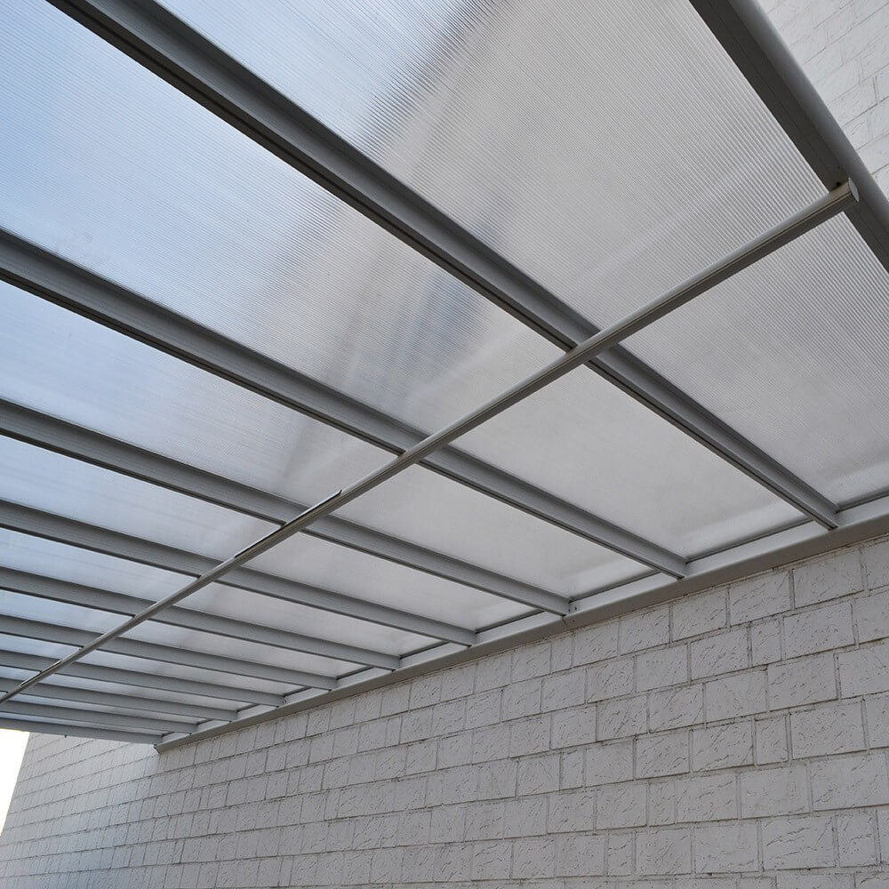 Terrassenüberdachung SOLIS - 496 / 503 x 300 / 303 x 278 / 226 cm Weiß