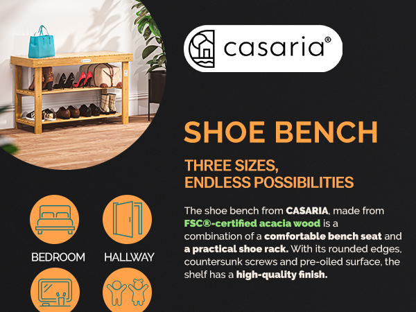Schuhregal 2in1 Akazienholz FSC®-zertifiziert 90x33x46cm