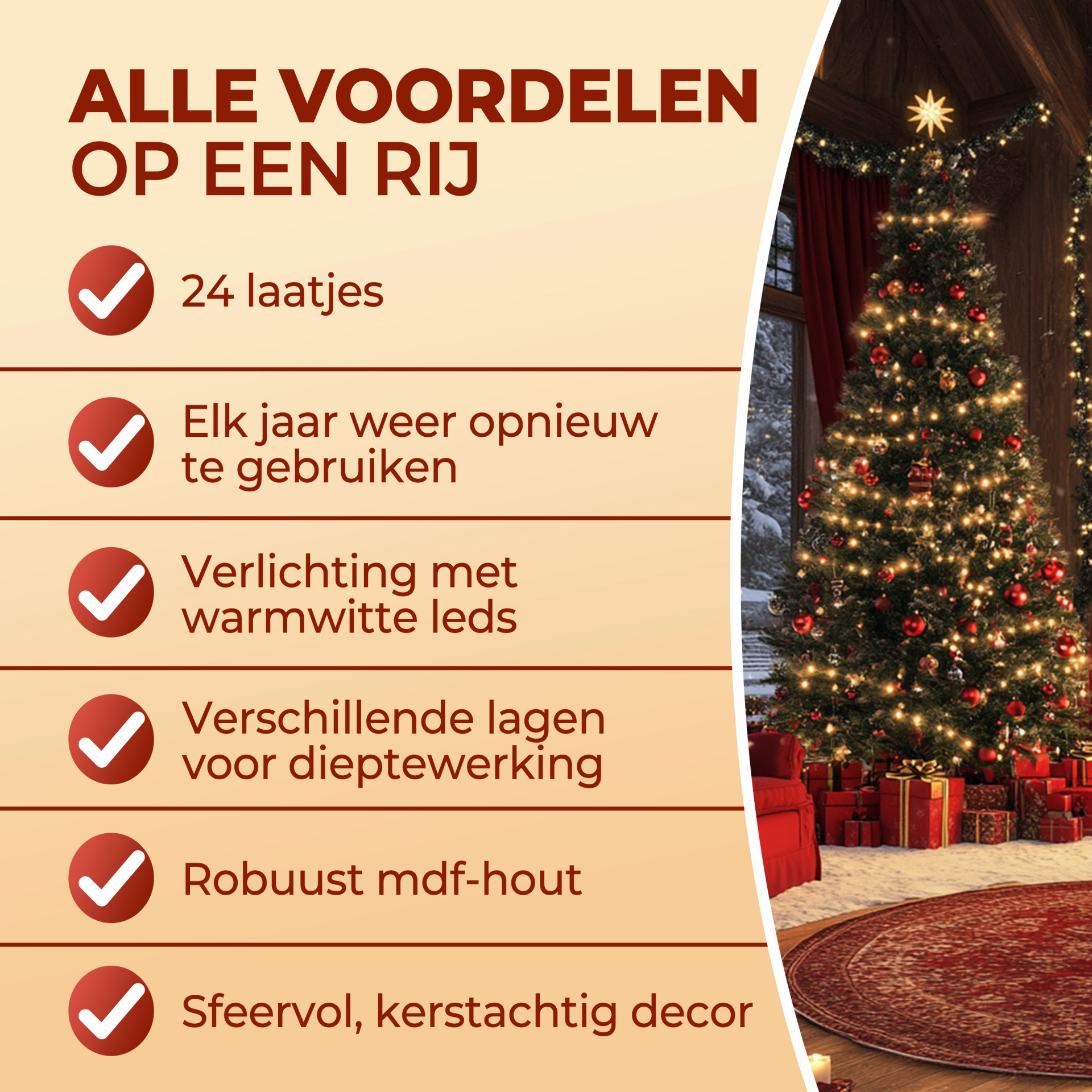 Adventskalender Weihnachtsmann Holz beleuchtet LED
