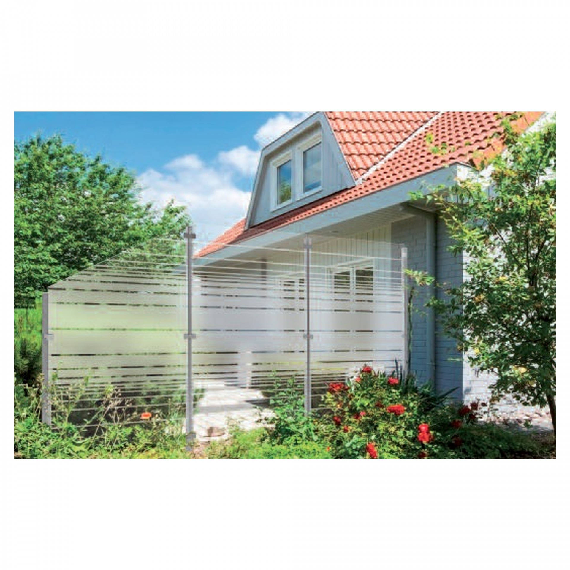 VETRO Glasscheibe, B 1200 x H 1200 mm, Streifen-Dekor 83, satiniert