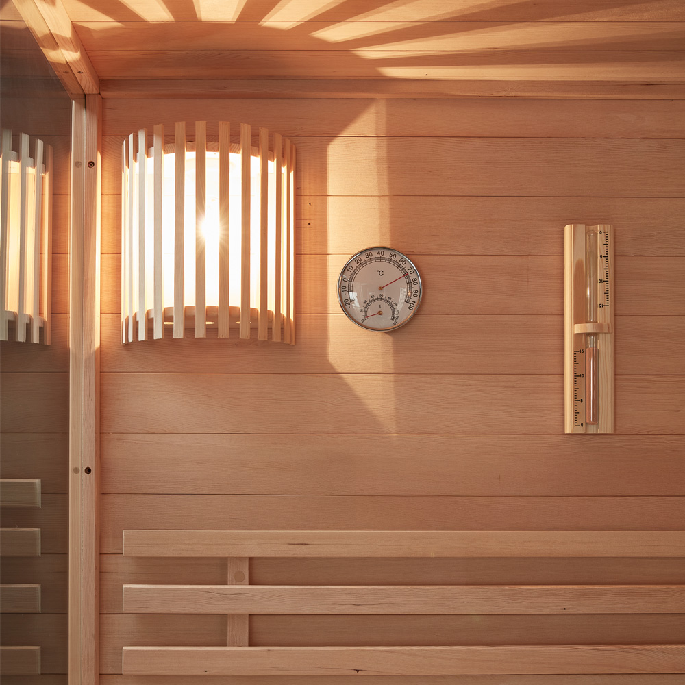 Traditionelle Sauna SKYLINE L - 150 x 120 cm für 3 Personen
