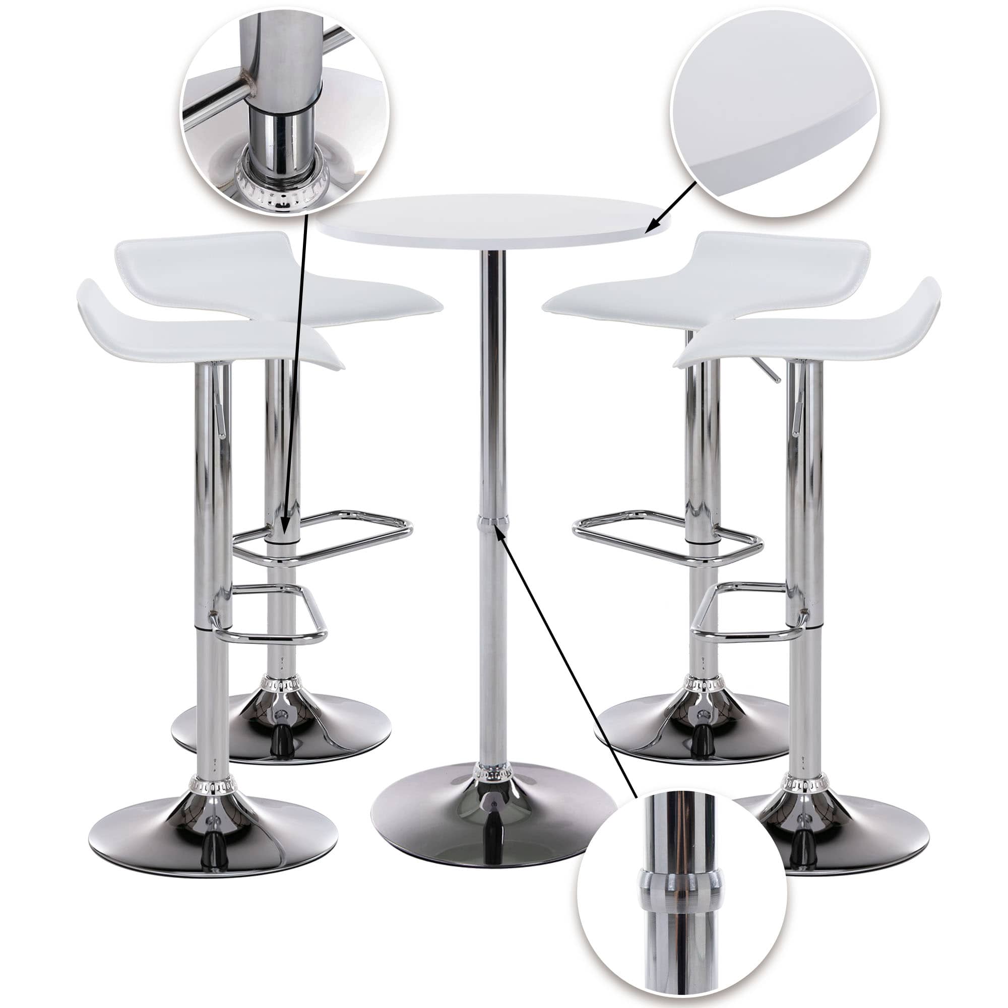 4er Bartisch Set Esberg, weiß