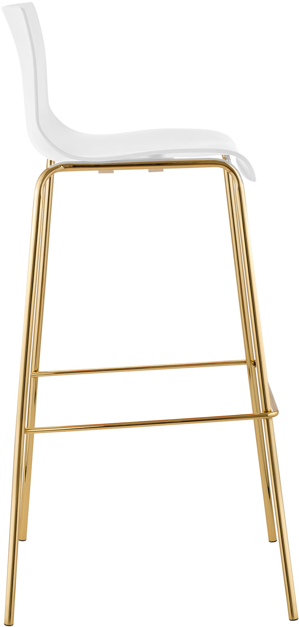 Barhocker Hoover Kunststoff 4-Fuß Gold, weiß