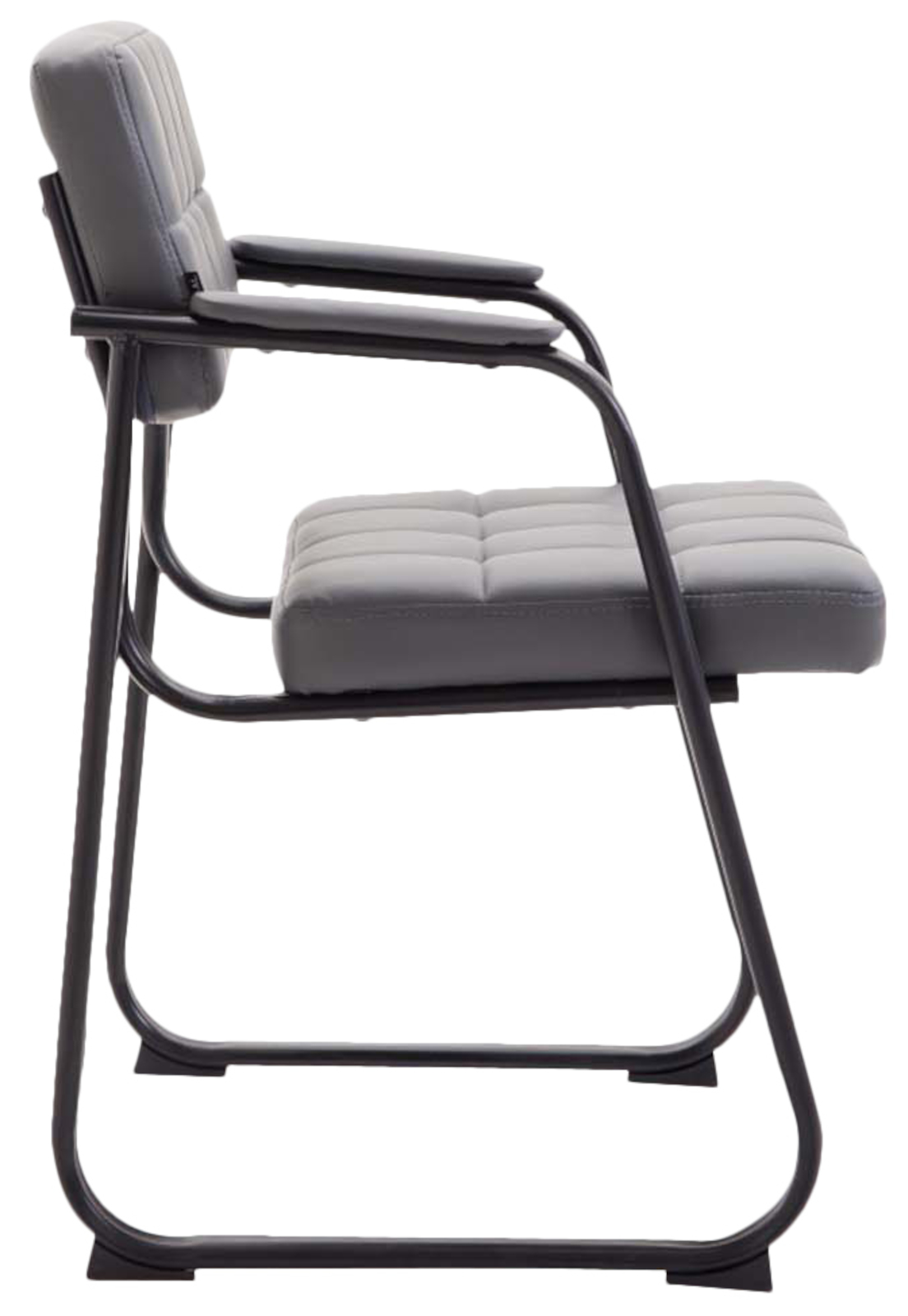 2er Set Besucherstühle Canada B Kunstleder, grau