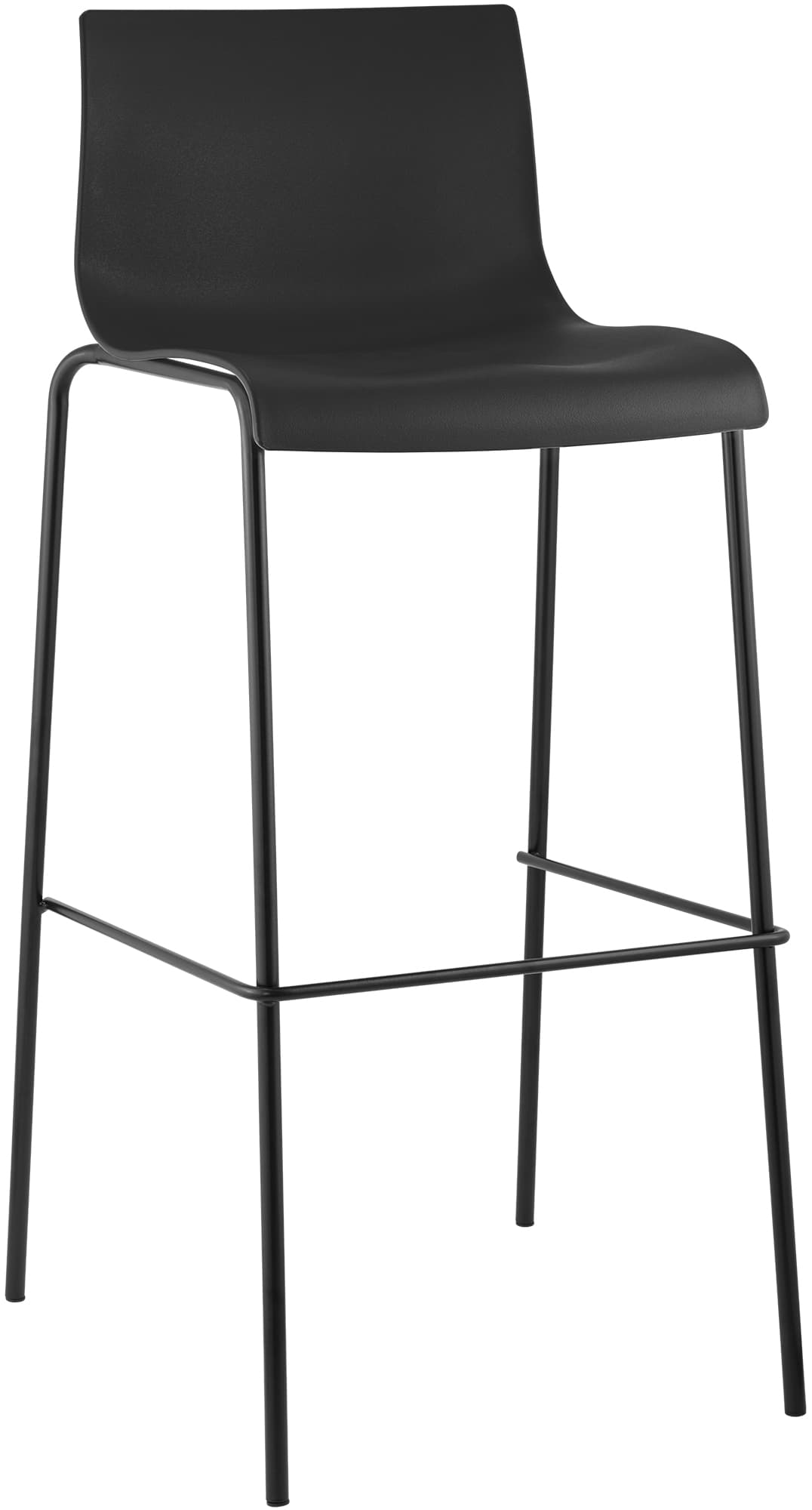 Barhocker Hoover 4-Fuß Gestell schwarz, schwarz