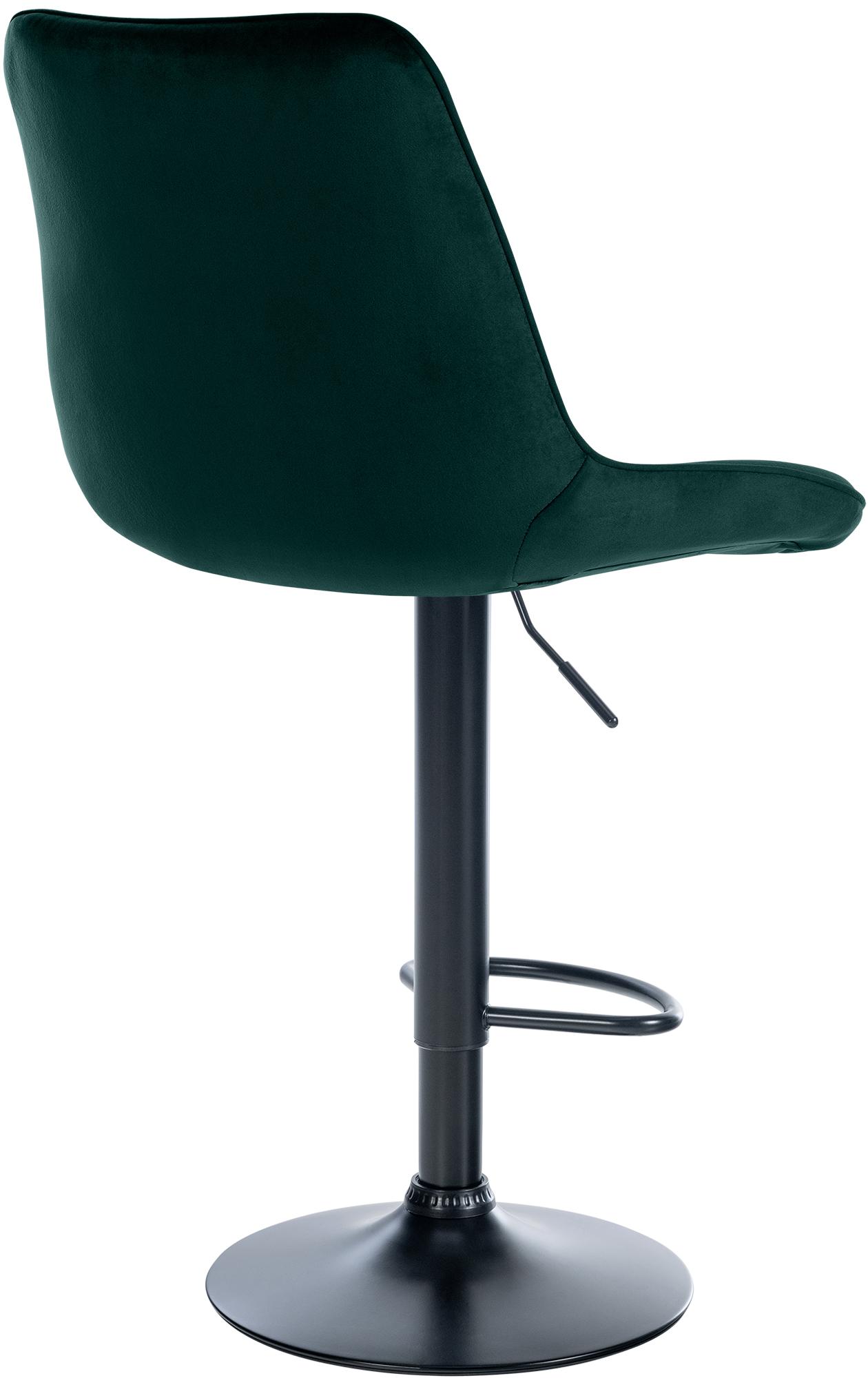 Barhocker Toni Samt schwarz, grün