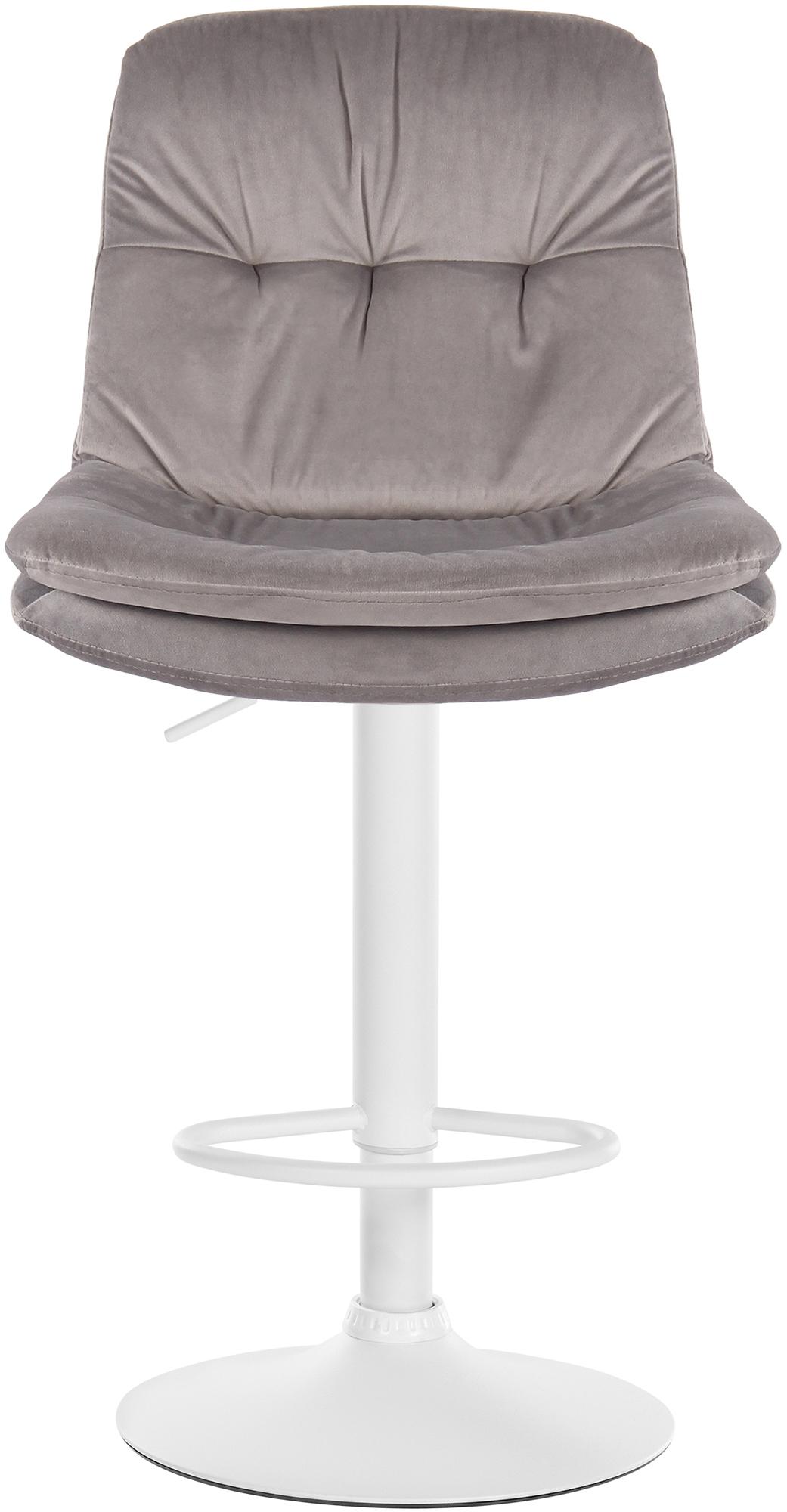 Barhocker Laurel Samt weiß, grau