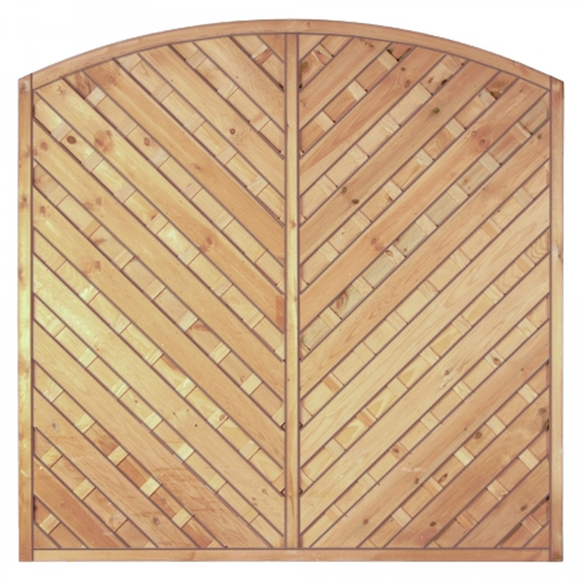Maxi-Diagonal-Bogen 180 x 180/160 cm, Rahmen 45/45 mm, kdi grün, Lamellen geriffelt & geschraubt