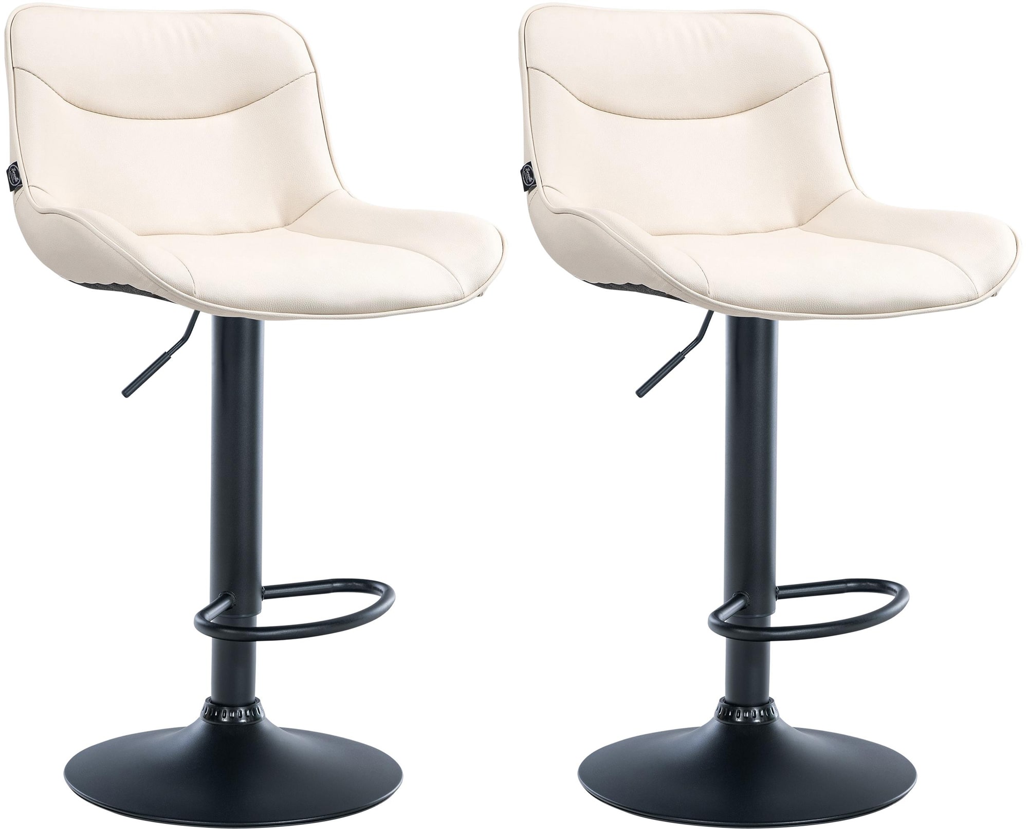 2er Set Barhocker Vonore Kunstleder schwarz, creme
