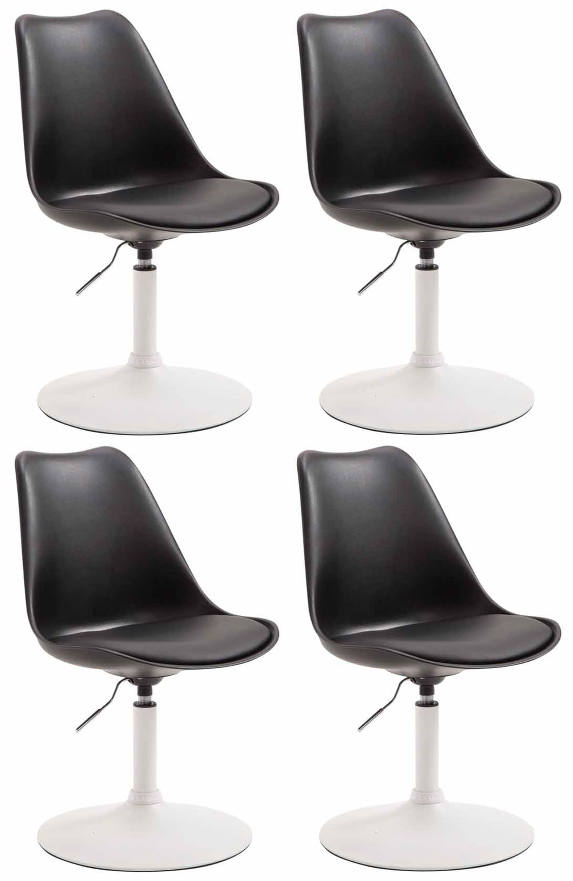 4er Set Esszimmerstühle Maverick W Kunststoff, schwarz